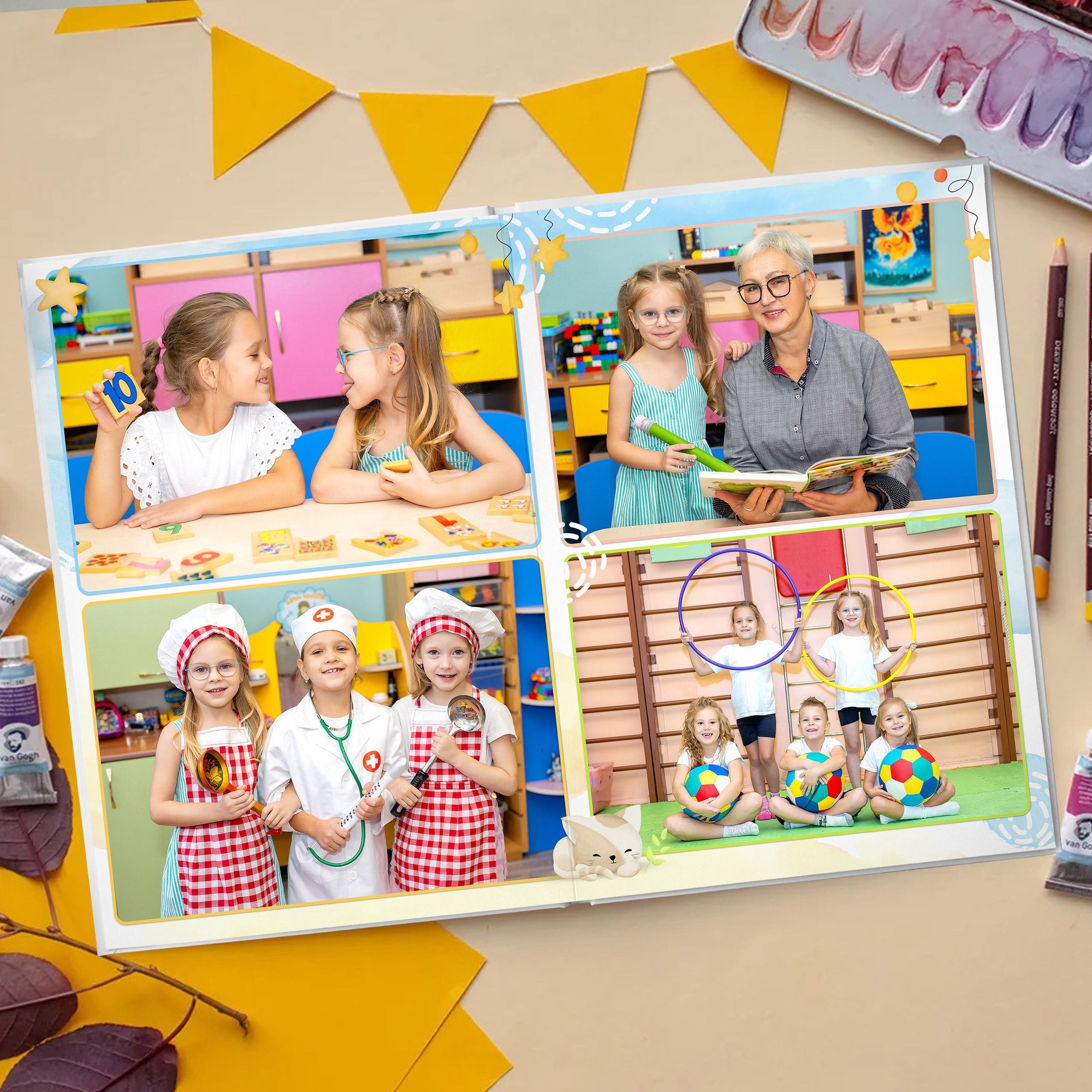 Акварельный дизайн «Звёздочки». Стильный выпускной альбом Владивосток фотограф Вероника Мигачева