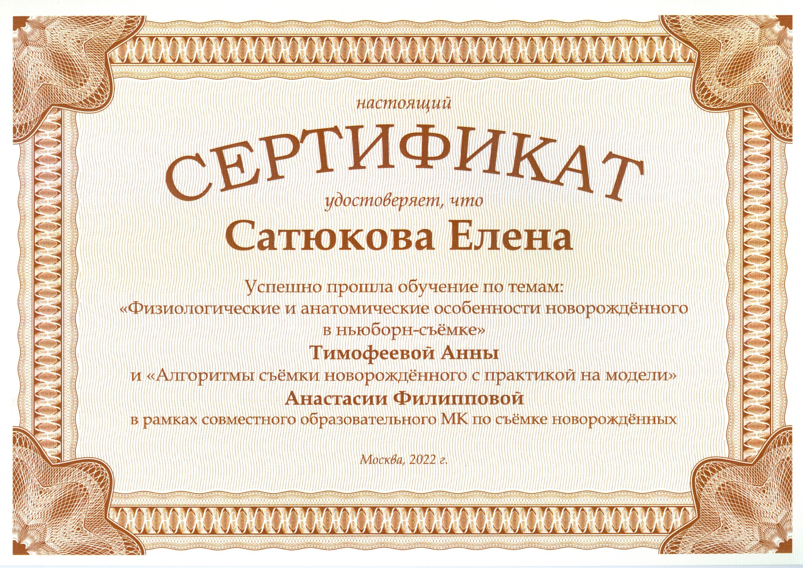 Мои дипломы и награды. Профессиональный фотограф новорождённых в Москве Елена Сатюкова