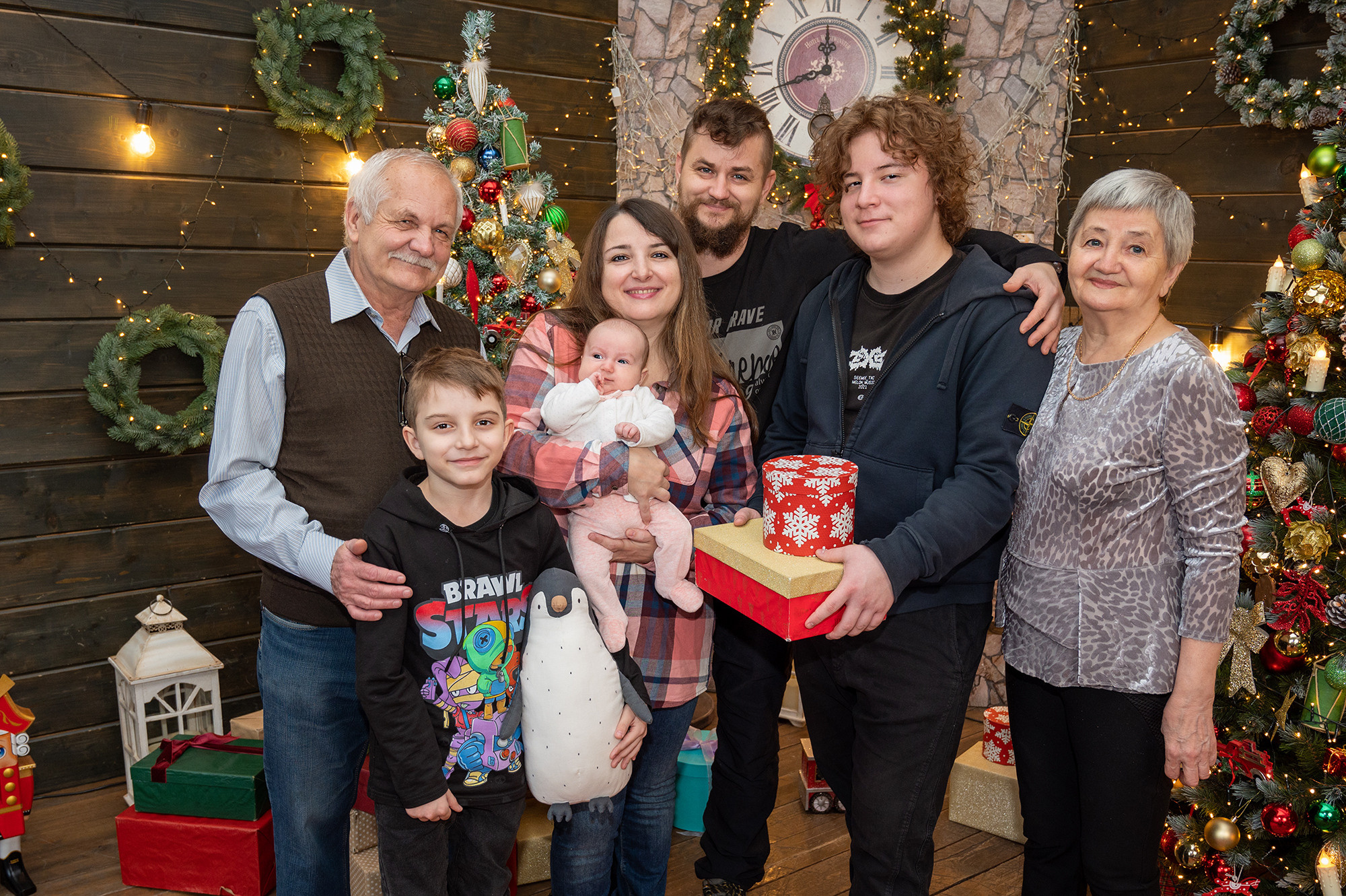 Новогодняя фотосессия семейная. Семейный и детский фотограф в детских садах и школах
