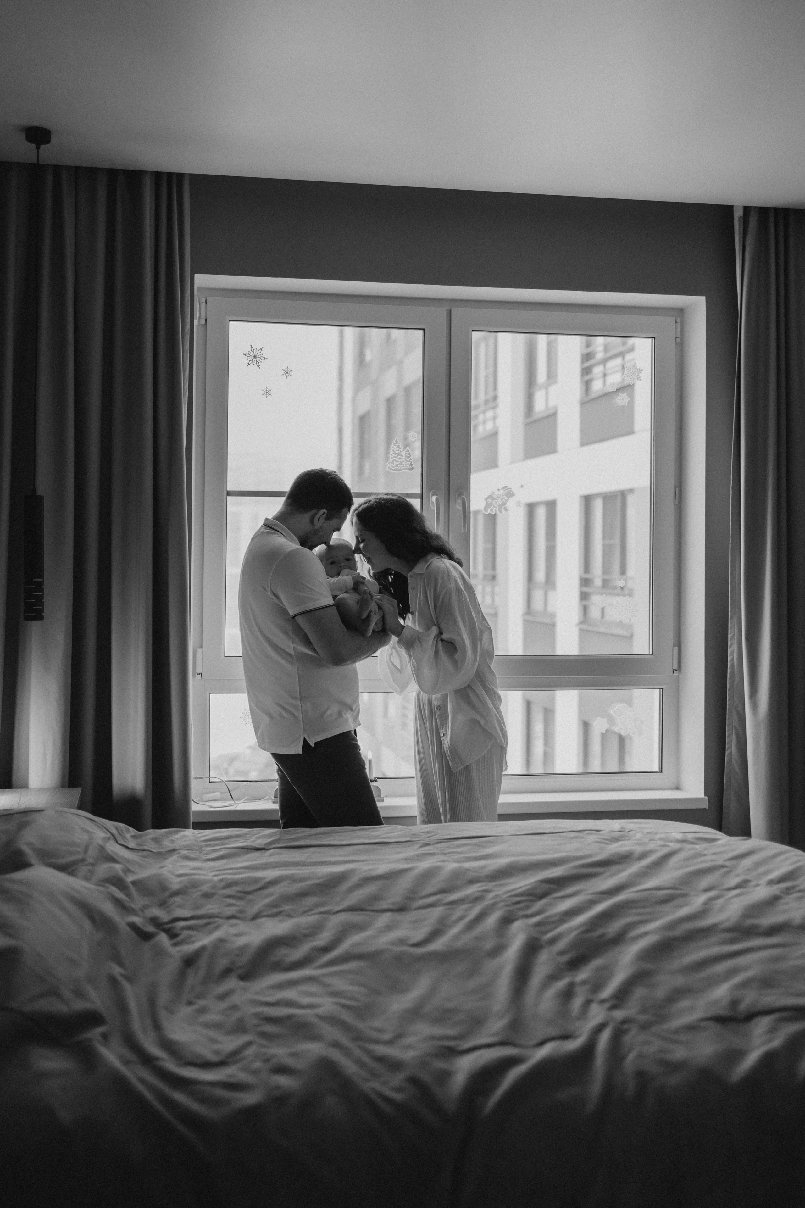 Наташа, Сережа и малыш Левушка. Семейный, домашний, ньюборн фотограф Москва Цветкова Елизавета