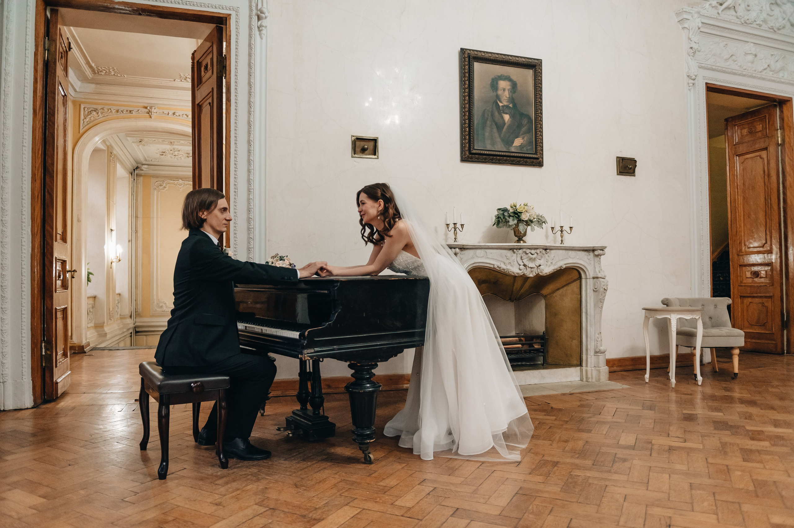 Свадебная фотосессия в библиотеке им. Пушкина. Портретный фотограф Москва Светлана Кашура