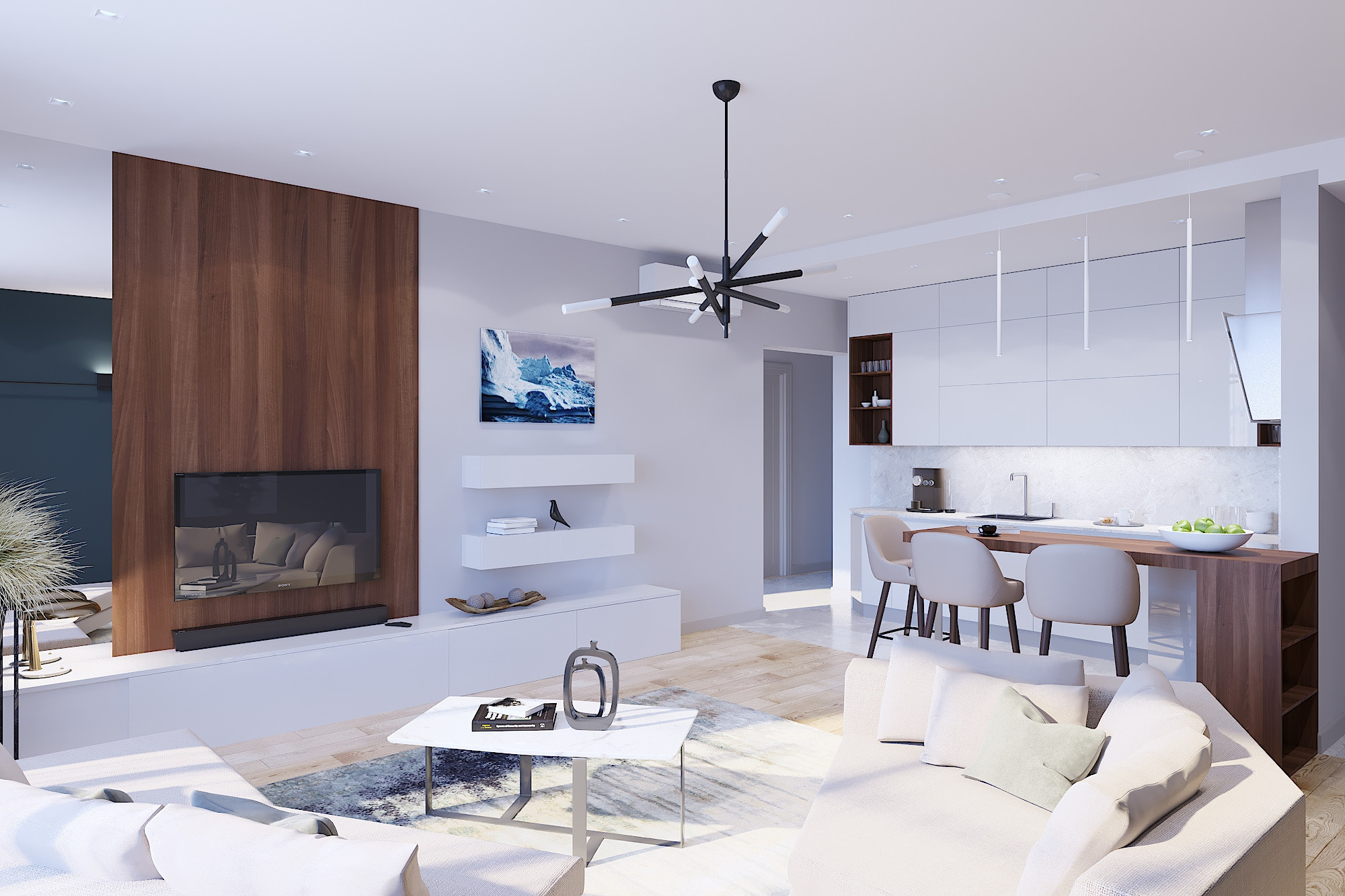 ЖК Ленинский. 3-к квартира. 104 м². Авторский дизайн интерьера