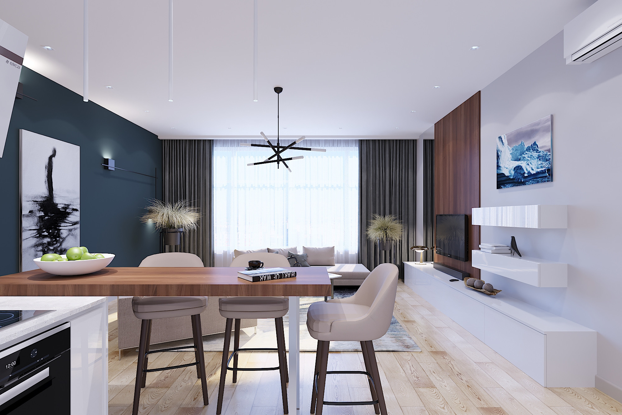 ЖК Ленинский. 3-к квартира. 104 м². Авторский дизайн интерьера