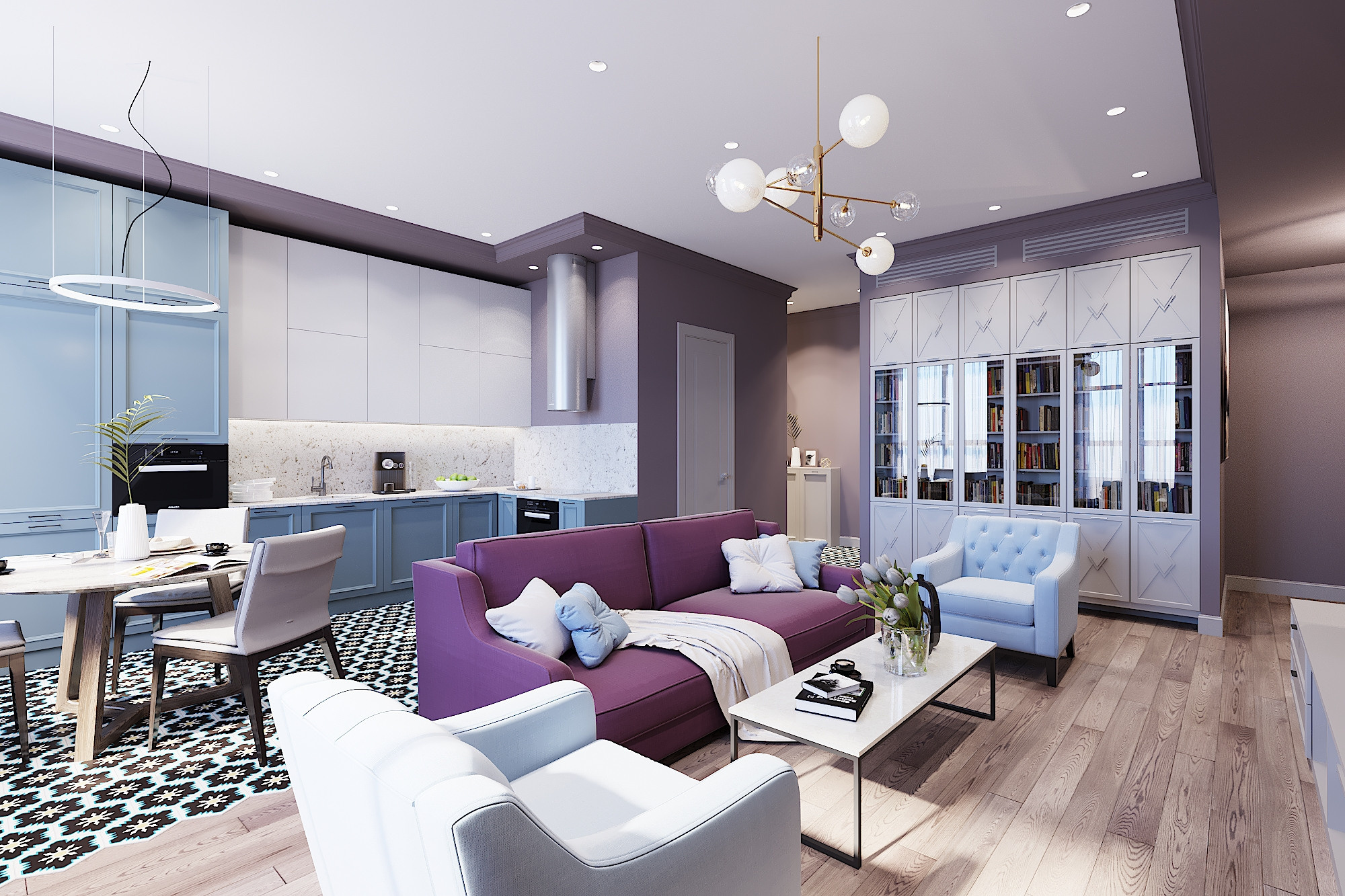 ЖК Сердце столицы. 3-к квартира. 103 м². Авторский дизайн интерьера