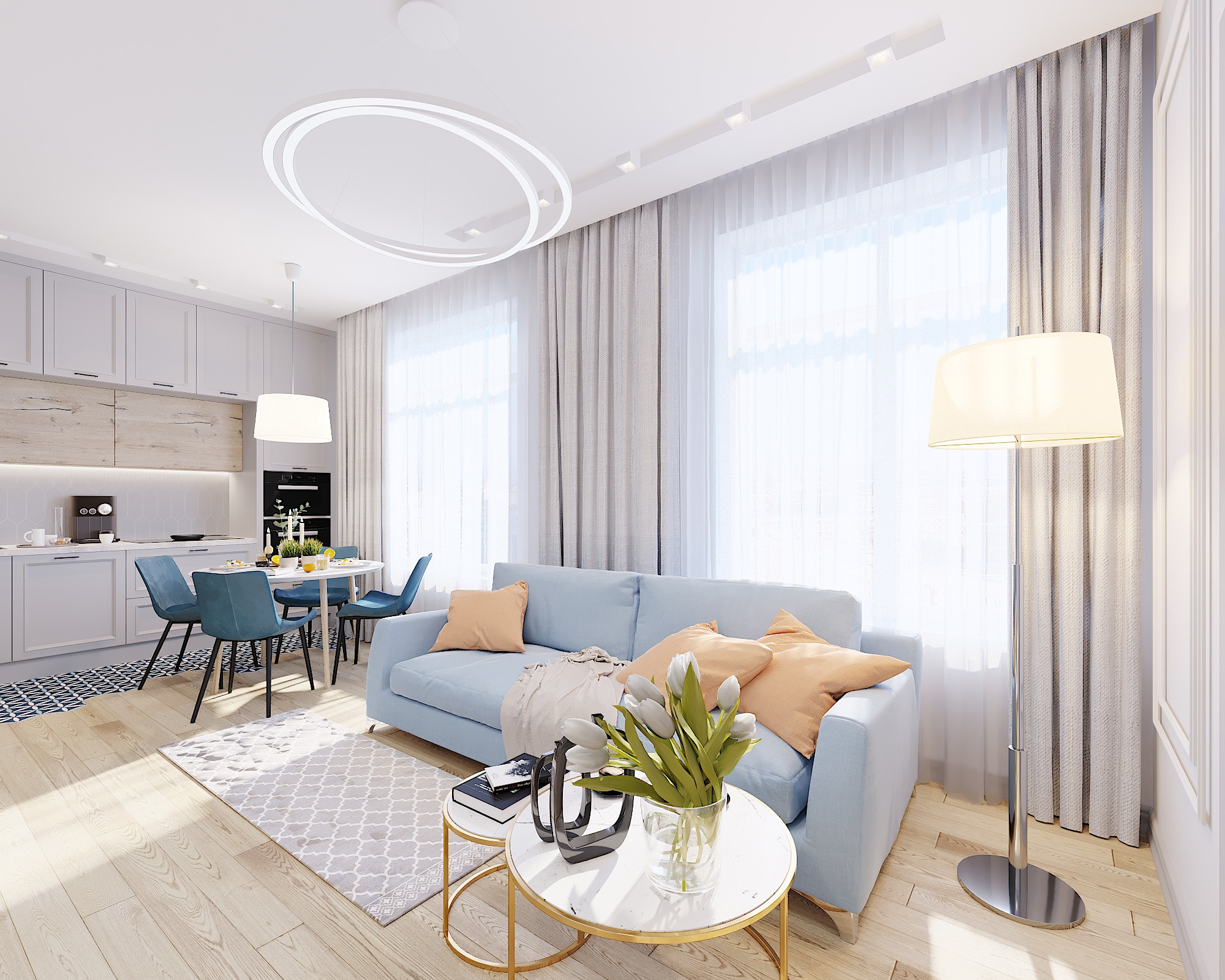 ЖК Рассказово. 2-к квартира. 70 м². Авторский дизайн интерьера