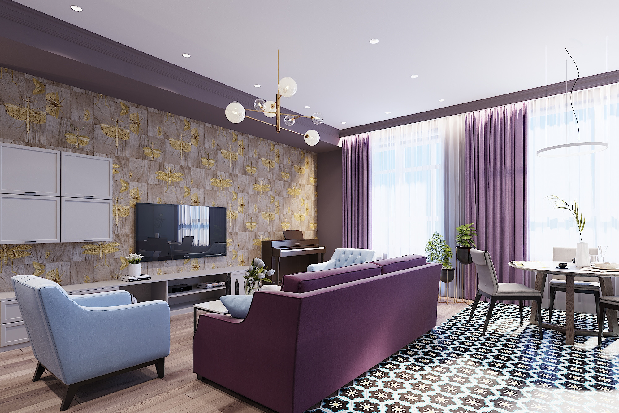 ЖК Сердце столицы. 3-к квартира. 103 м². Авторский дизайн интерьера