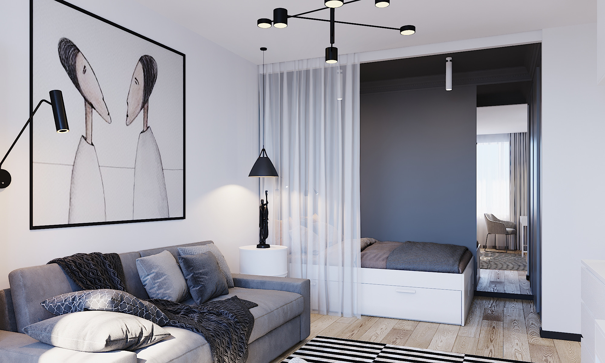 1-к квартира 32 м². Авторский дизайн интерьера