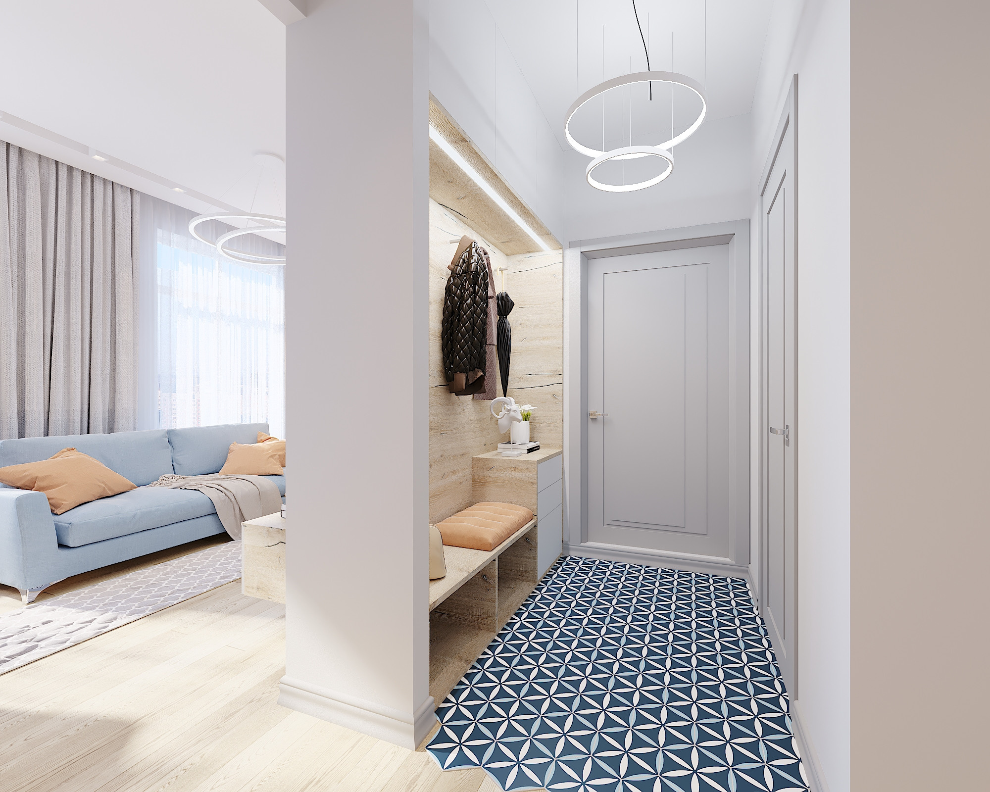 ЖК Рассказово. 2-к квартира. 70 м². Авторский дизайн интерьера