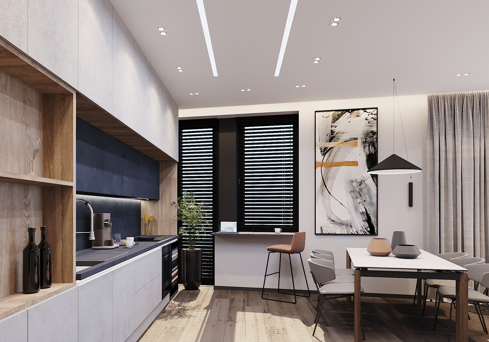 ЖК Воробьев дом. 3-к квартира. 129 м². Авторский дизайн интерьера