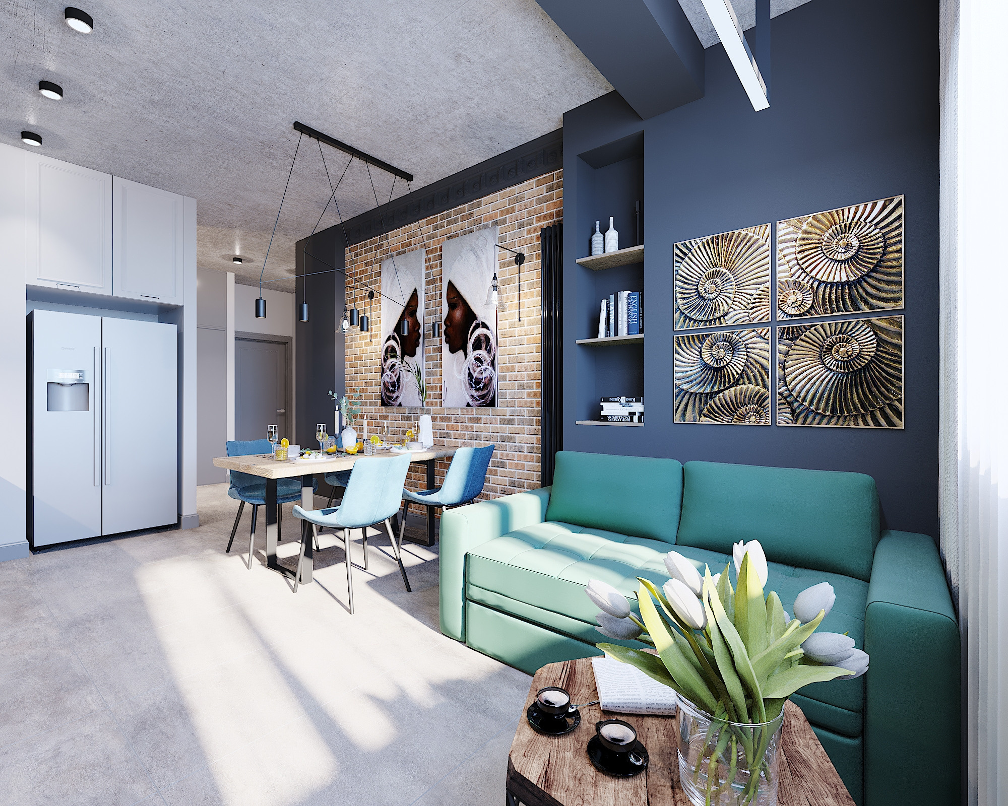 ЖК Скандинавия. 4-к квартира. 123 м². Авторский дизайн интерьера