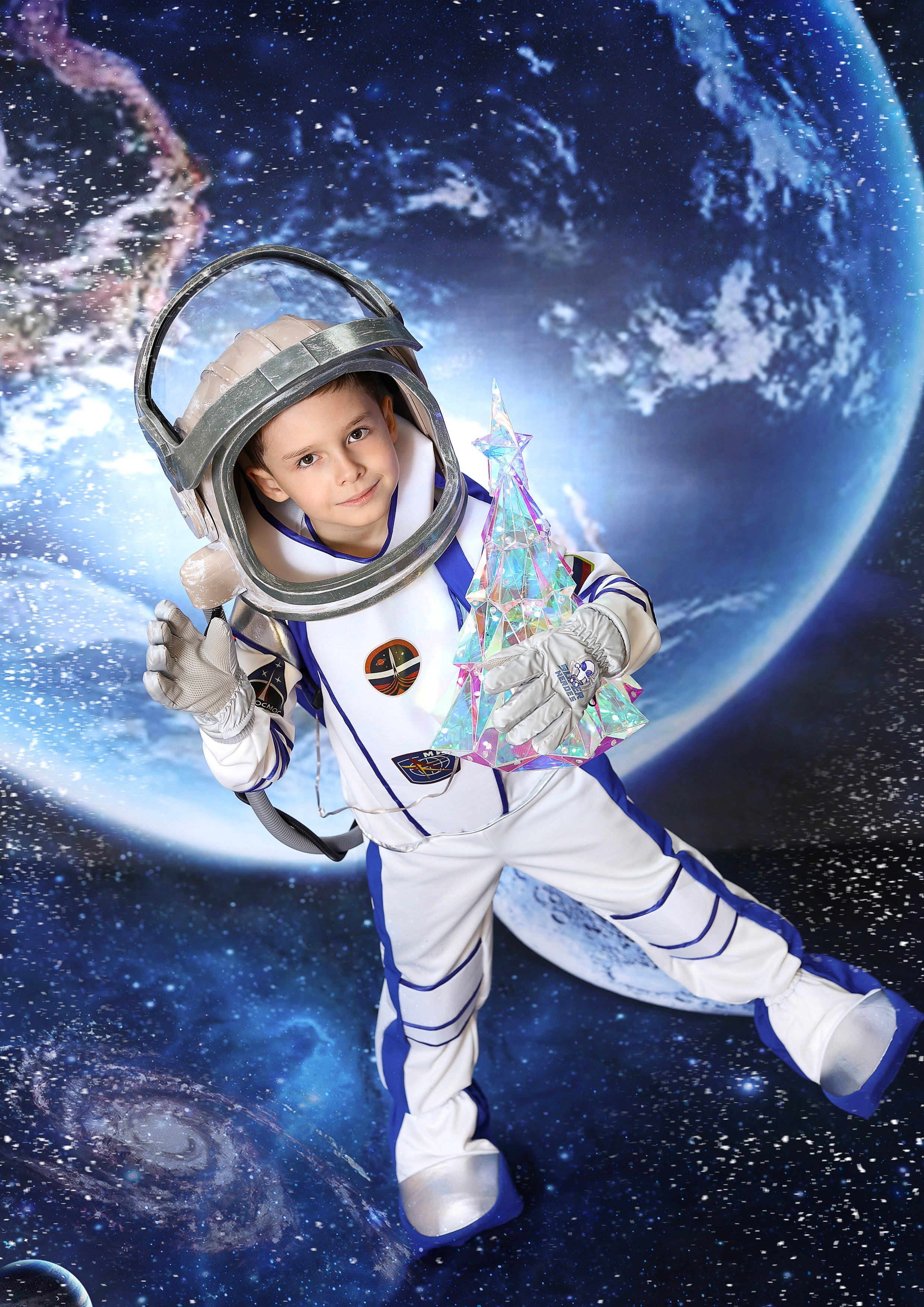 Фотосессия «Новый год в космосе» 2024 год. Фотограф в детский сад Елена Колчева Новокузнецк