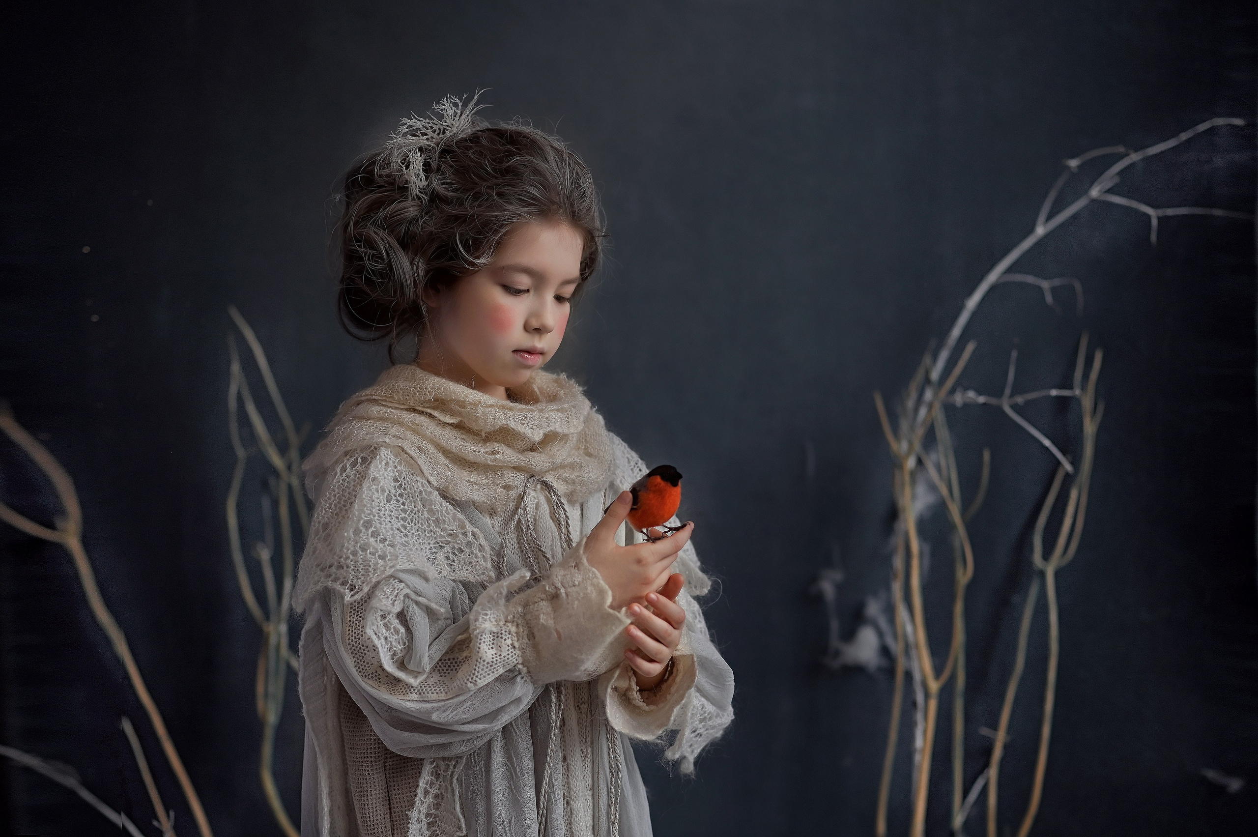 Дашуля в роли сказочной зимней героини. Фотографы крещения/венчания  Красноярск Татьяна и Вячеслав Переваловы