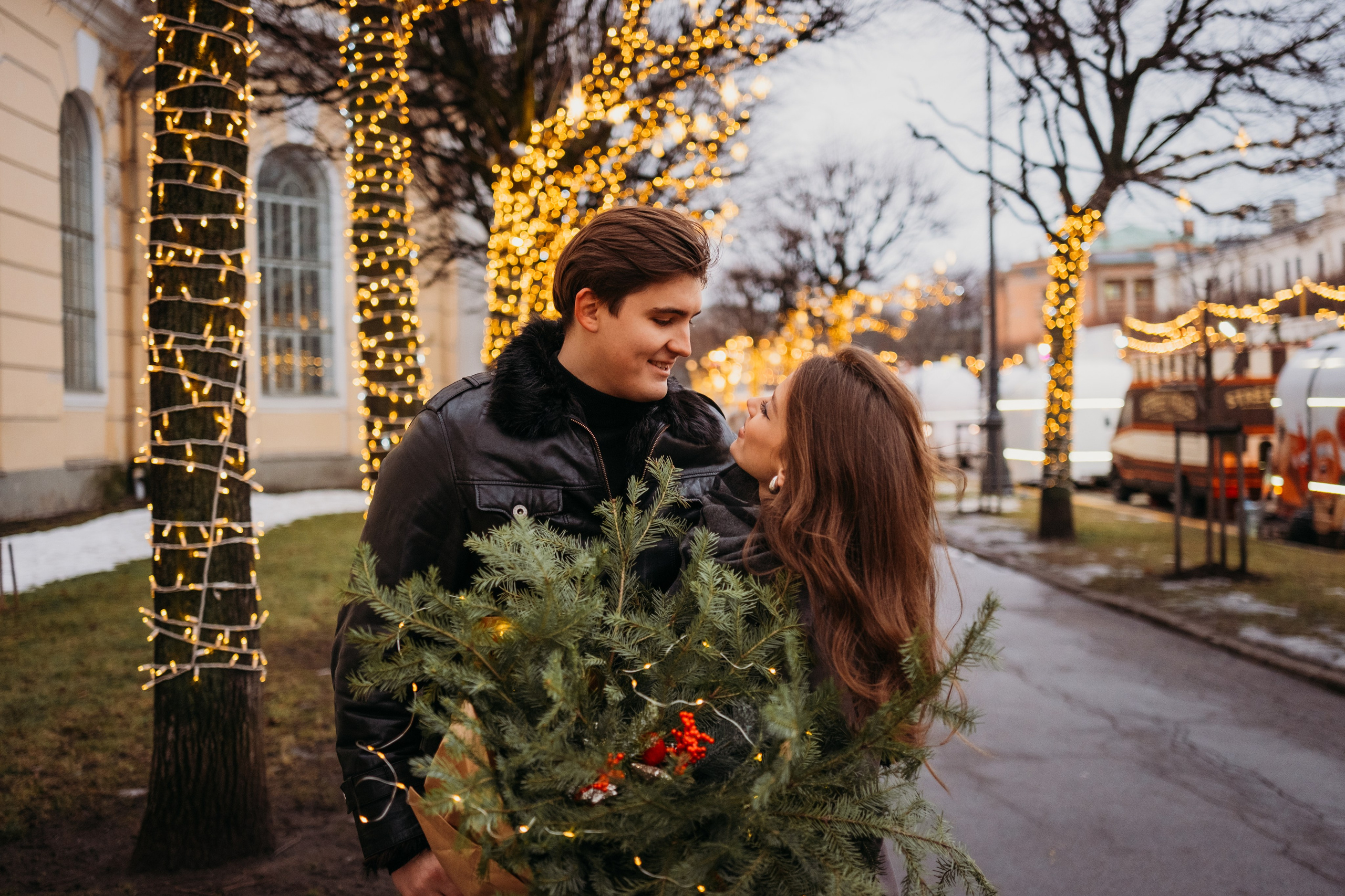 Аня и Даня: новогодняя прогулка. Семейный и детский фотограф в Санкт-Петербурге