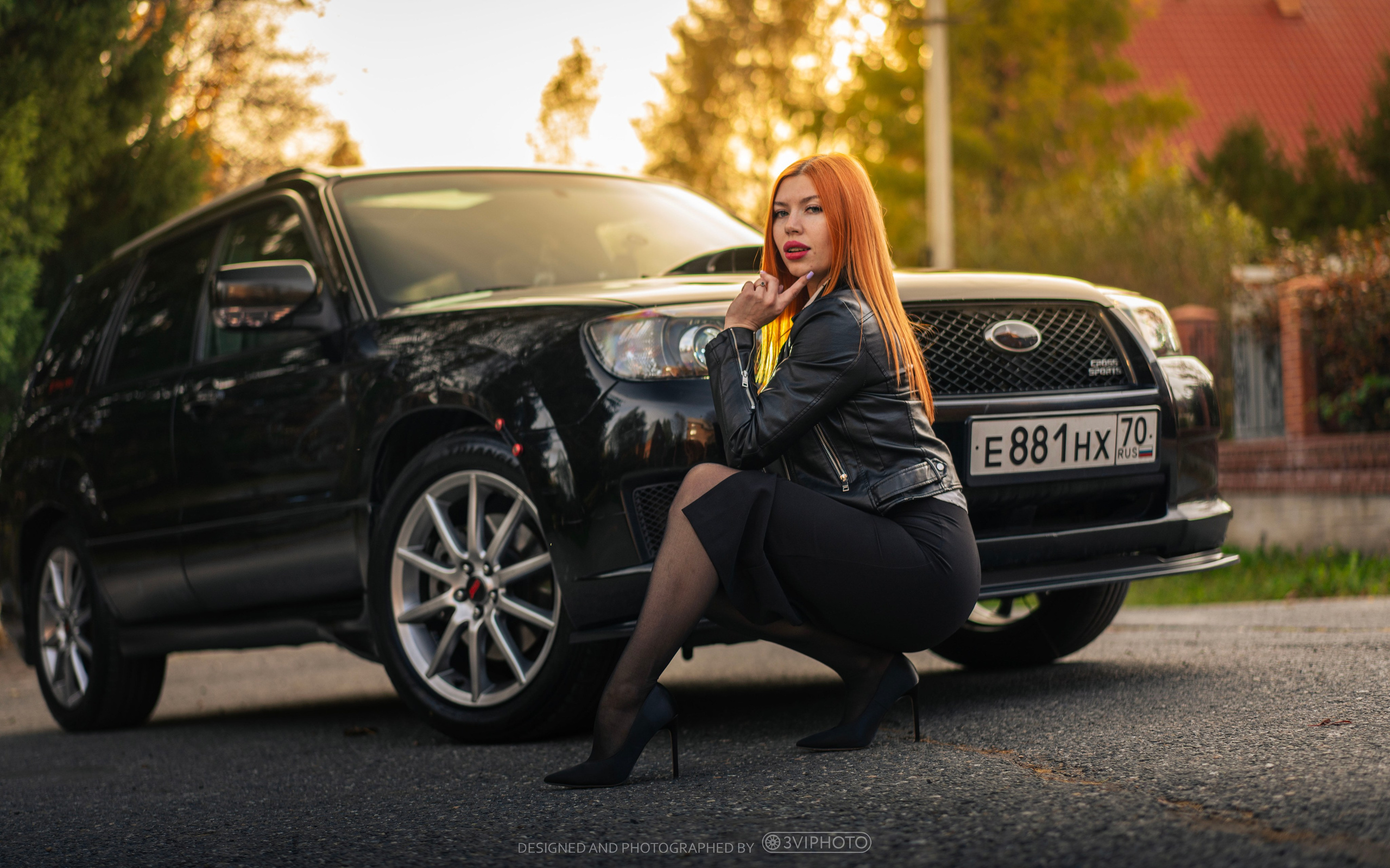 Subaru Forester and Elena. Автомобильный фотограф 3VIPHOTO #Томск