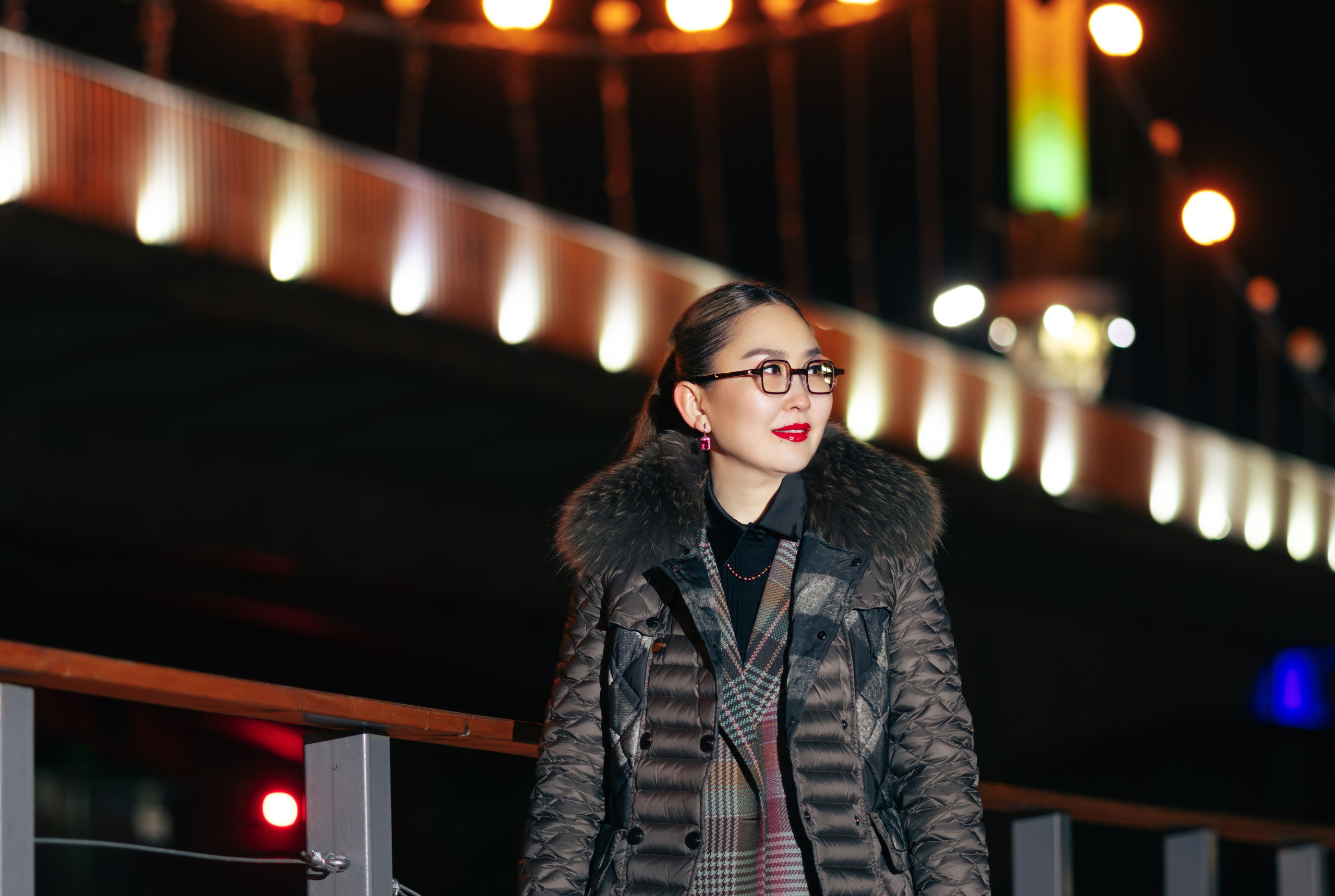 Мост в Якутске, Сайсарский мост, ночной Якутск, ночной город Якутск, локации Якутска. Фотограф Якутск Зоя Николаева