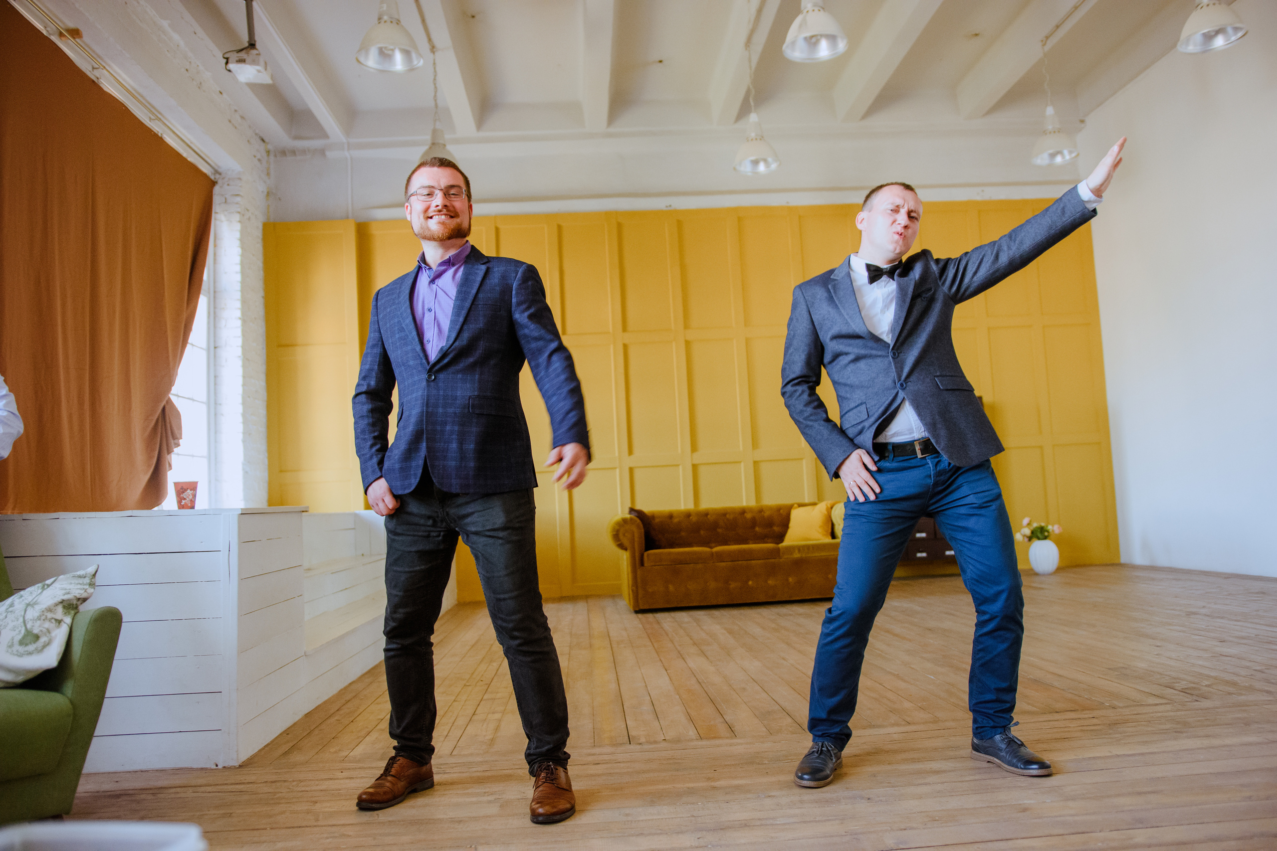 Студийная свадебная съемка молодой пары