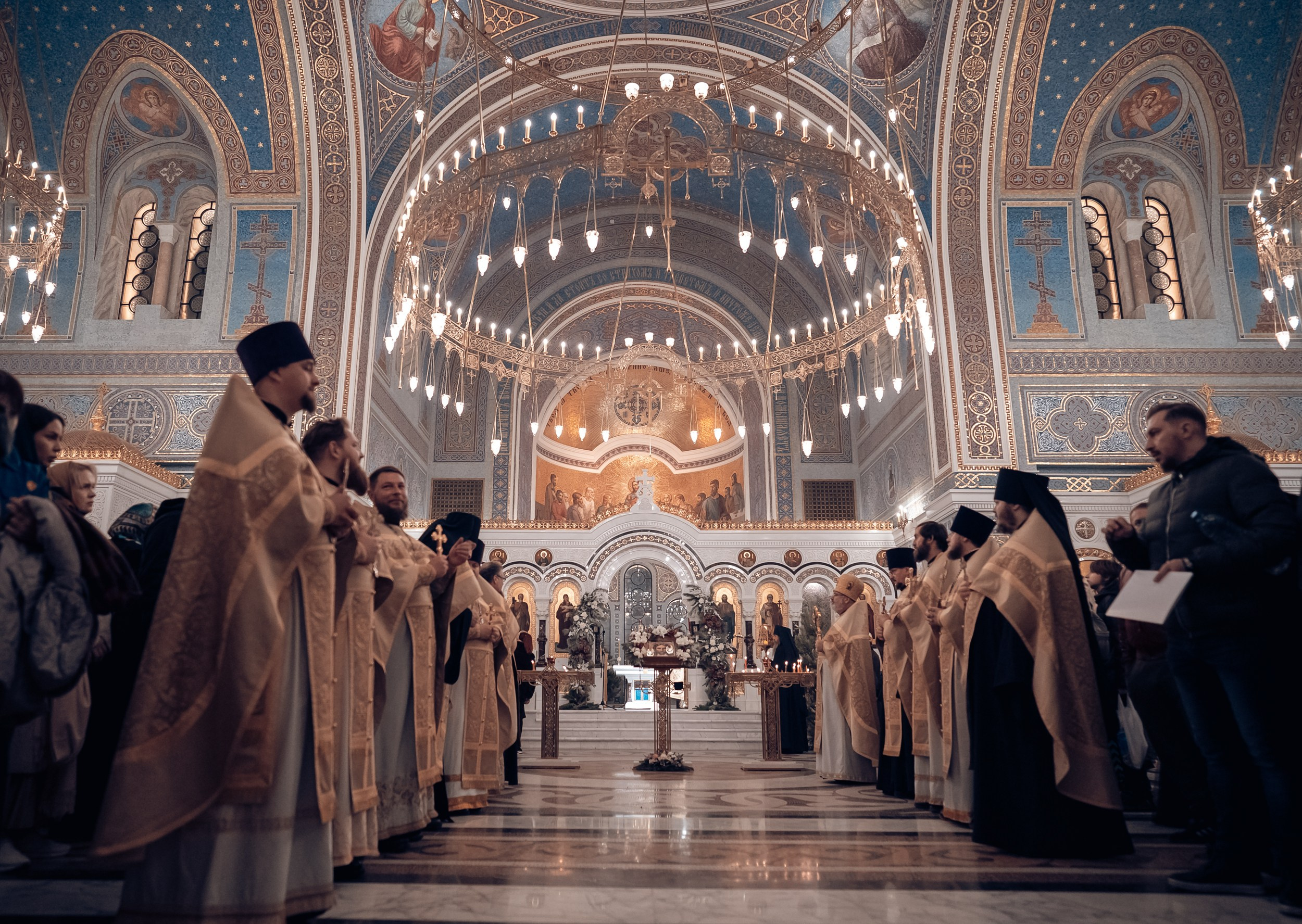 Божественная Литургия в новогоднюю ночь 2025 г, Херсонес Севастополь. Церковный фотограф Севастополь