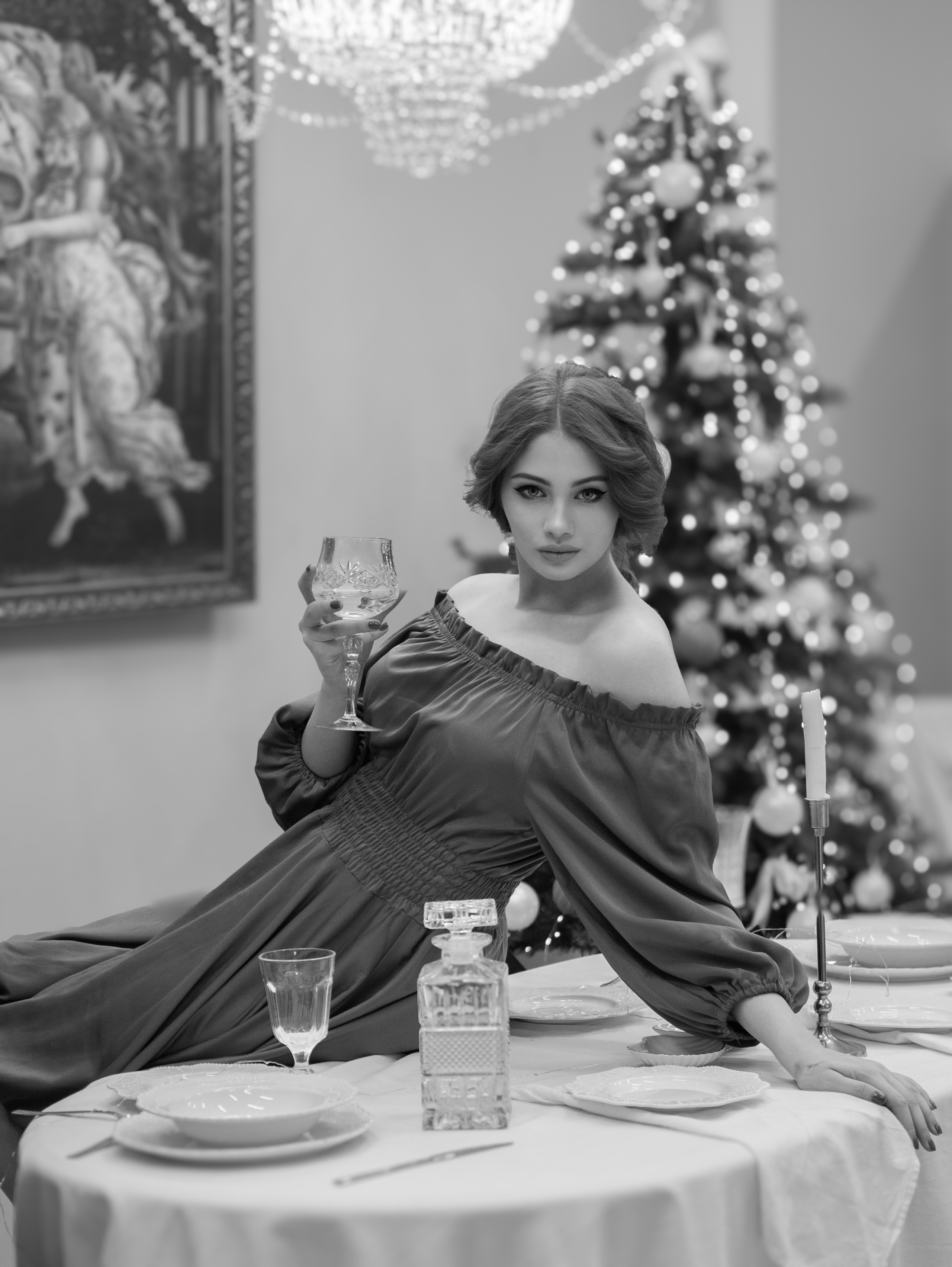 Подруги Новогодняя съемка в студии. Свадебный и семейный фотограф в Москве Мила Широких