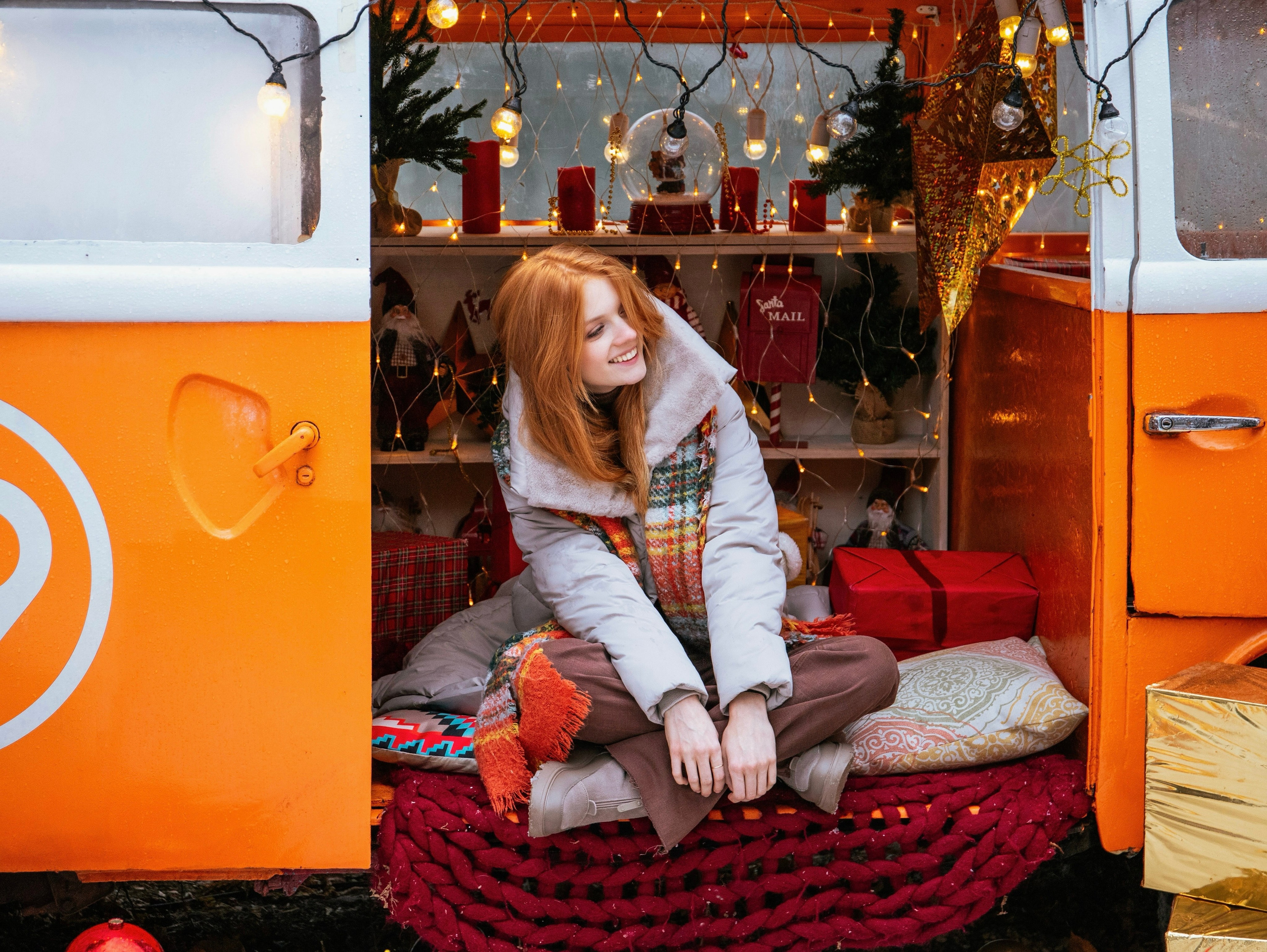 Новогодняя съемка с локацией «автобус». Свадебный и семейный фотограф в Москве Мила Широких