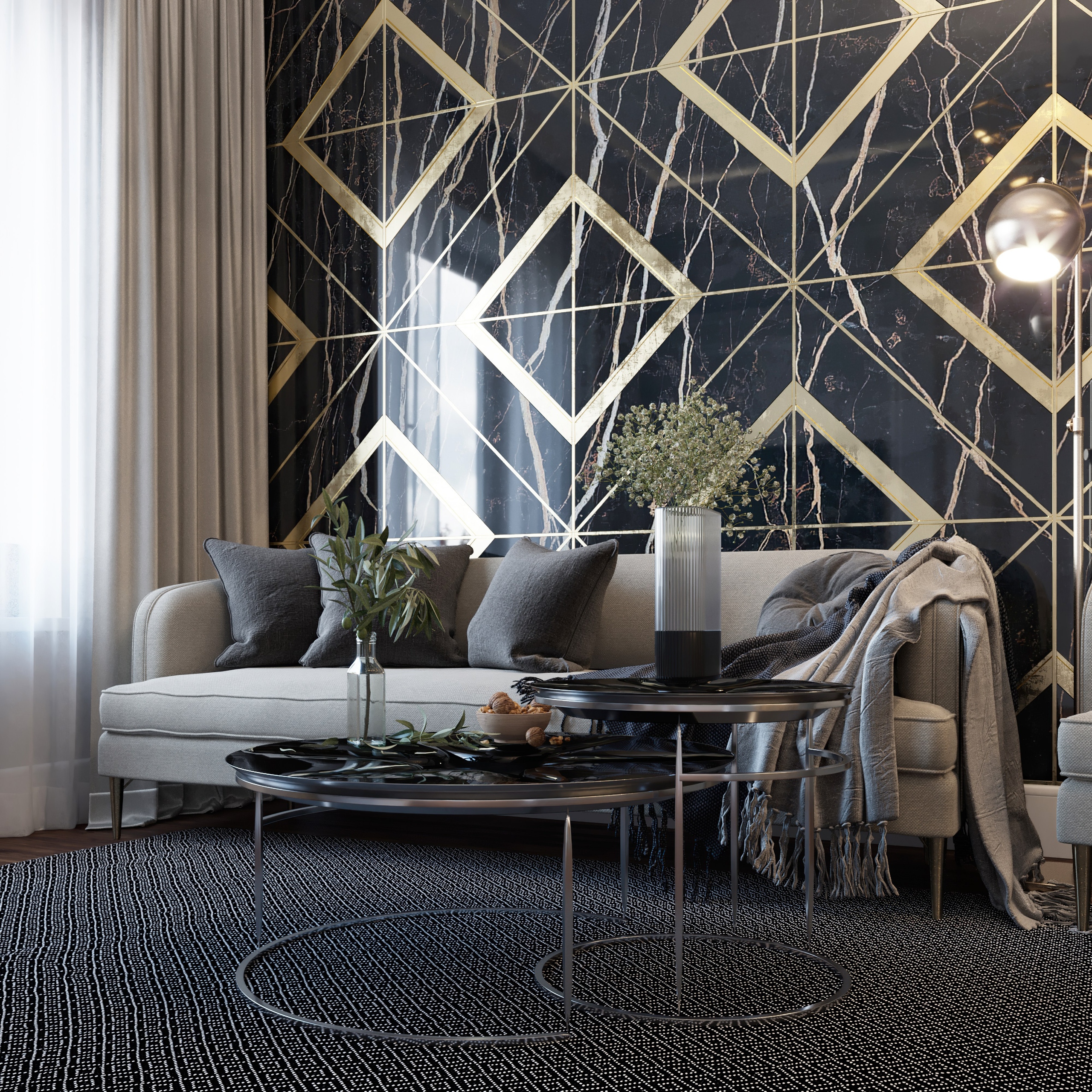 Coastal Cottage — Interior in Modern Classic Style. 3D INTERIOR AND ARCHITECTURE VISUALIZATION