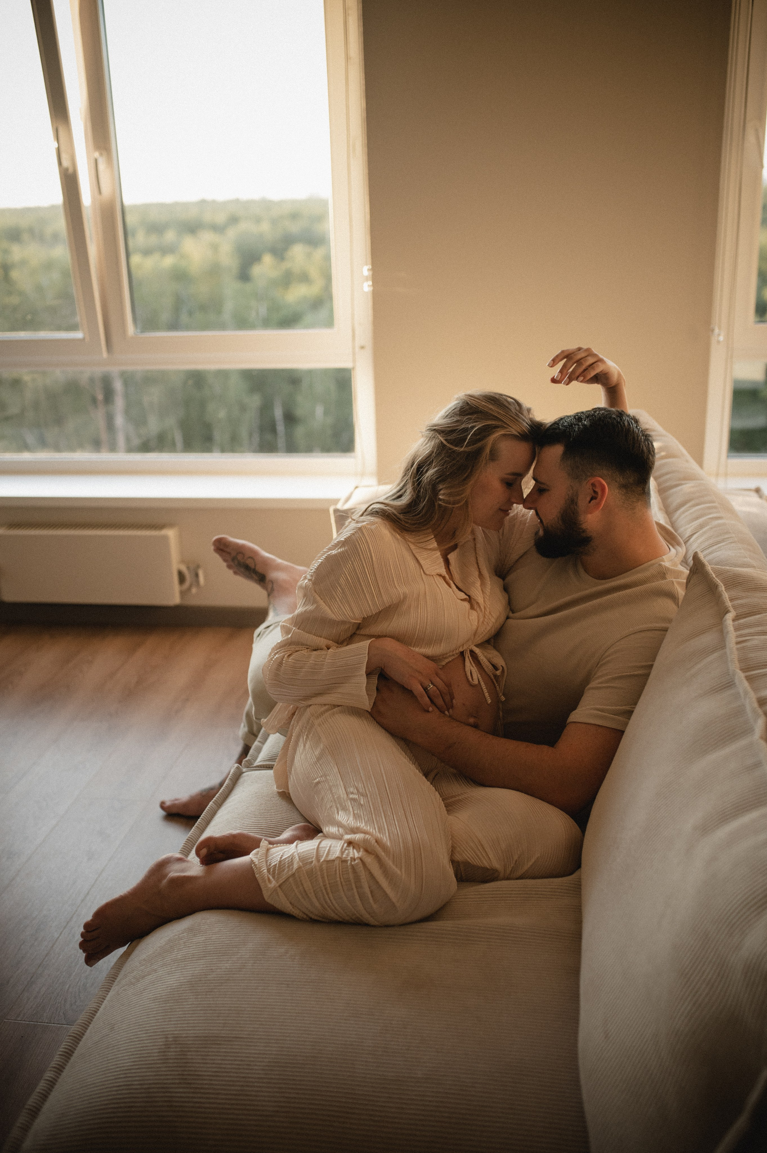 Домашняя фотосессия беременности. Семейная фотосессия Бутово Москва фотограф Алина Морщагина