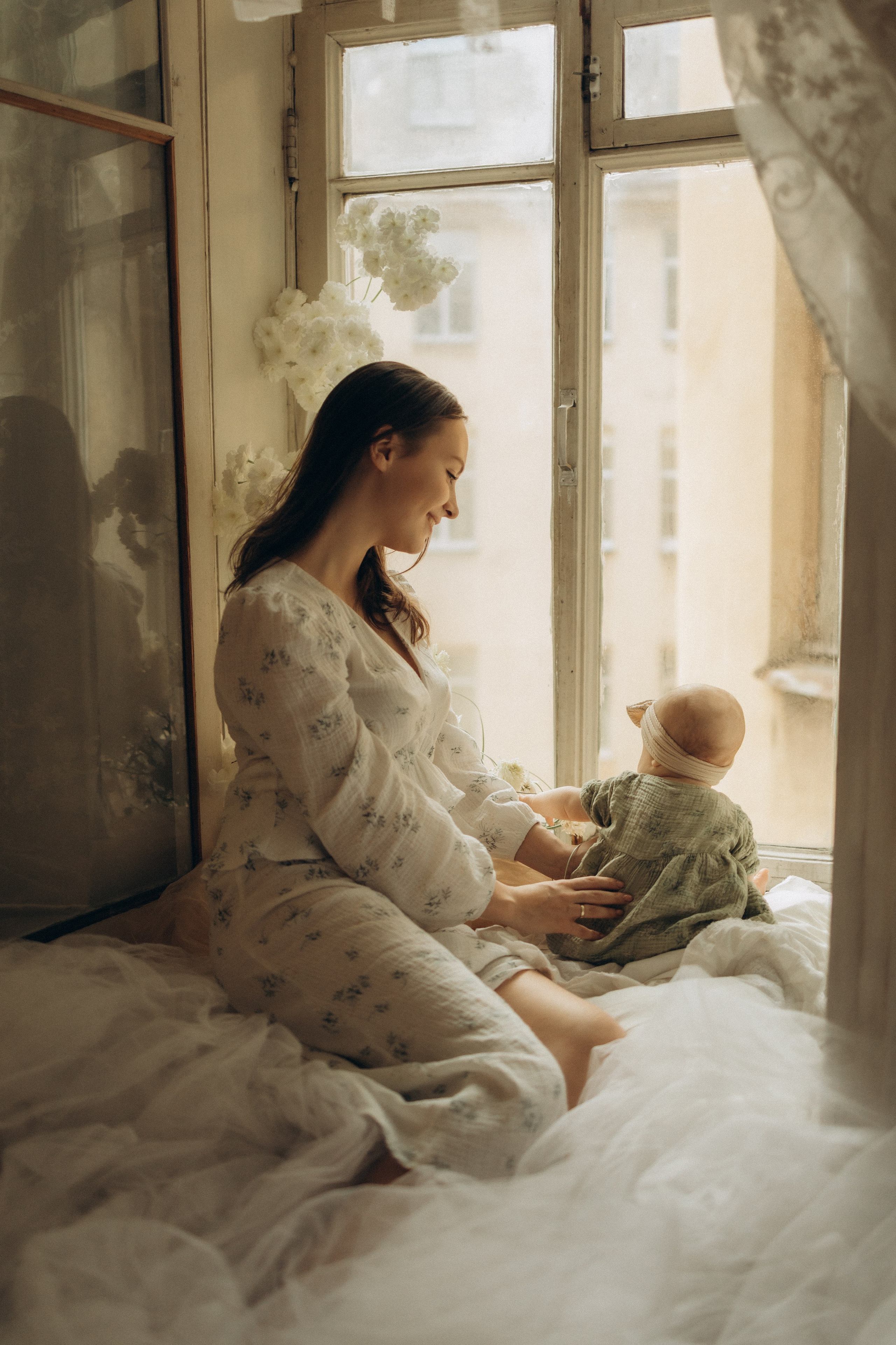 Аня и малышка Настя. Семейный, домашний, ньюборн фотограф Москва Цветкова Елизавета