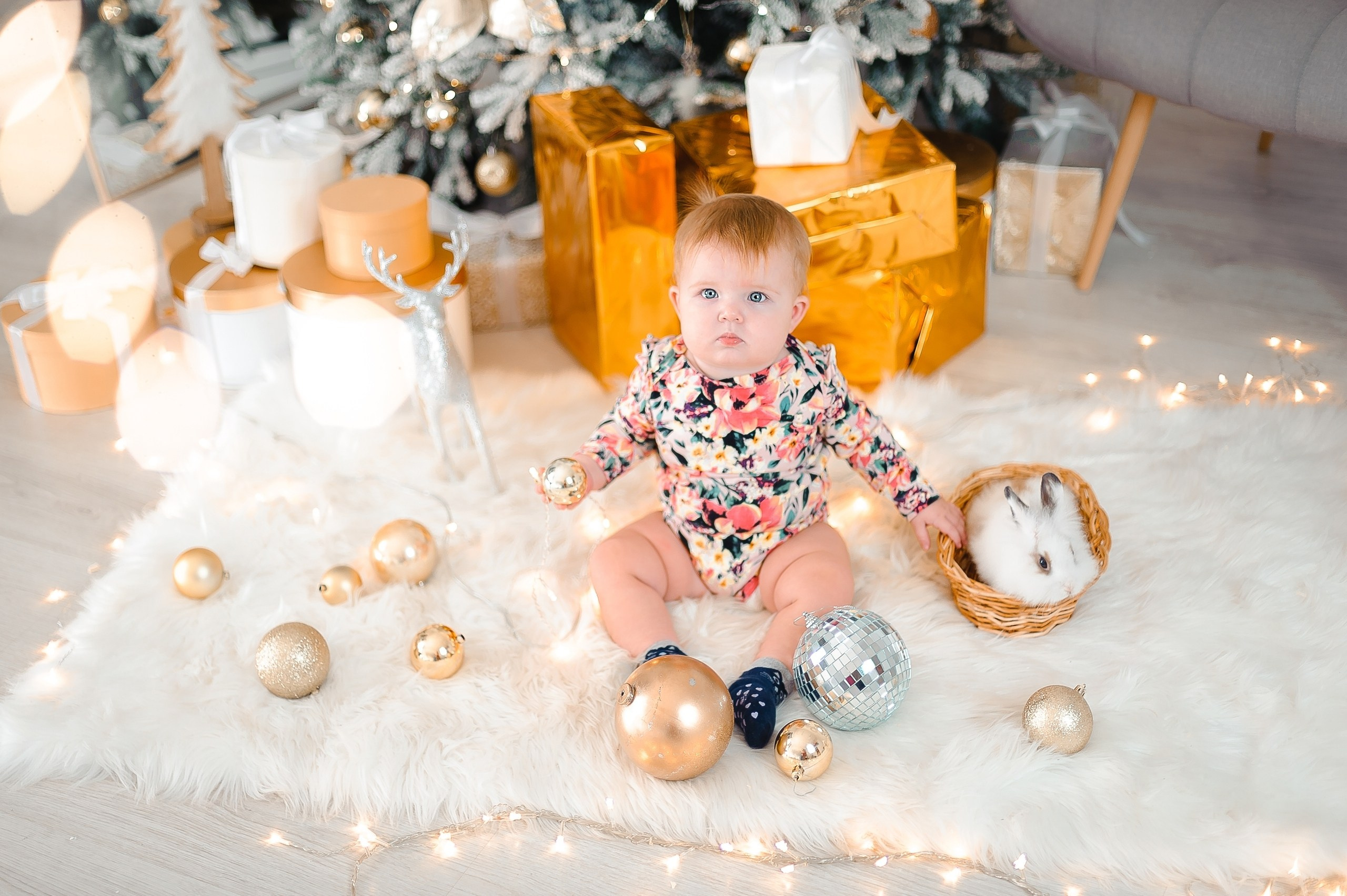 Новогодний фотопроект с живым кроликом. Фотограф новорождённых в Йошкар-Оле Ильмира Сидоркина