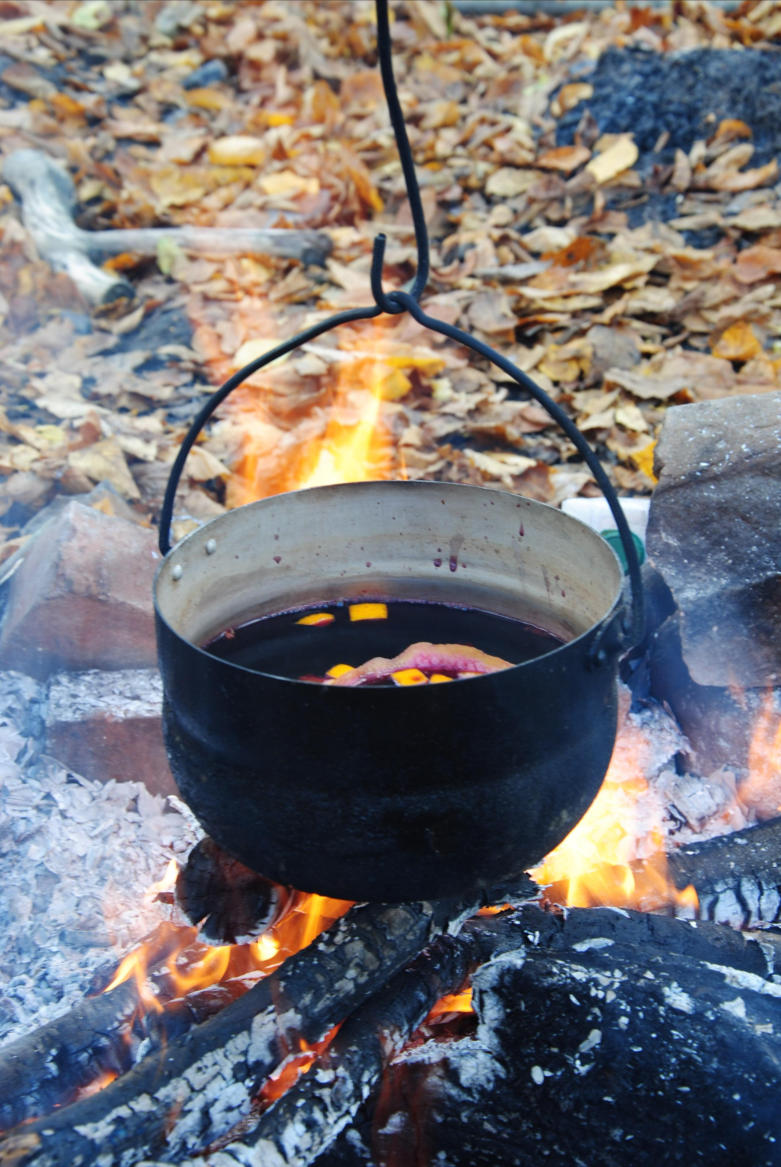 Ароматный, в меру терпкий и очень вкусный глинтвейн на живом огне на природе получится особенно вкусно