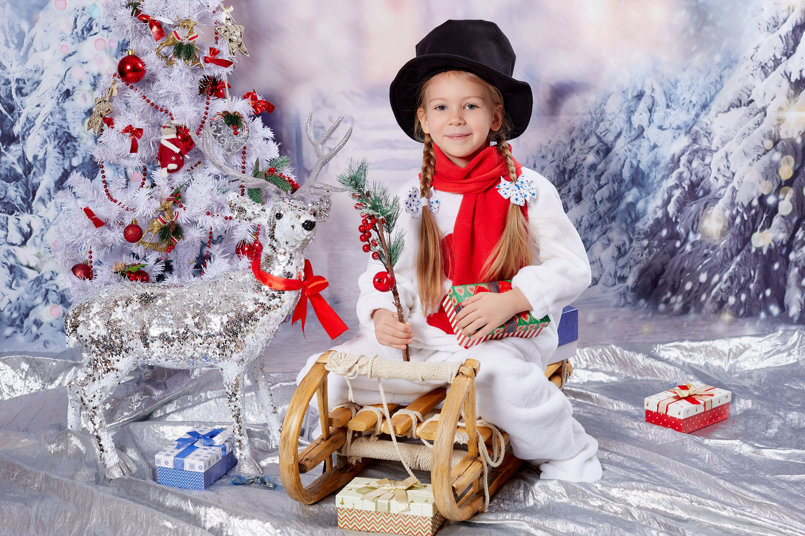 На санях. Детская выездная фотостудия