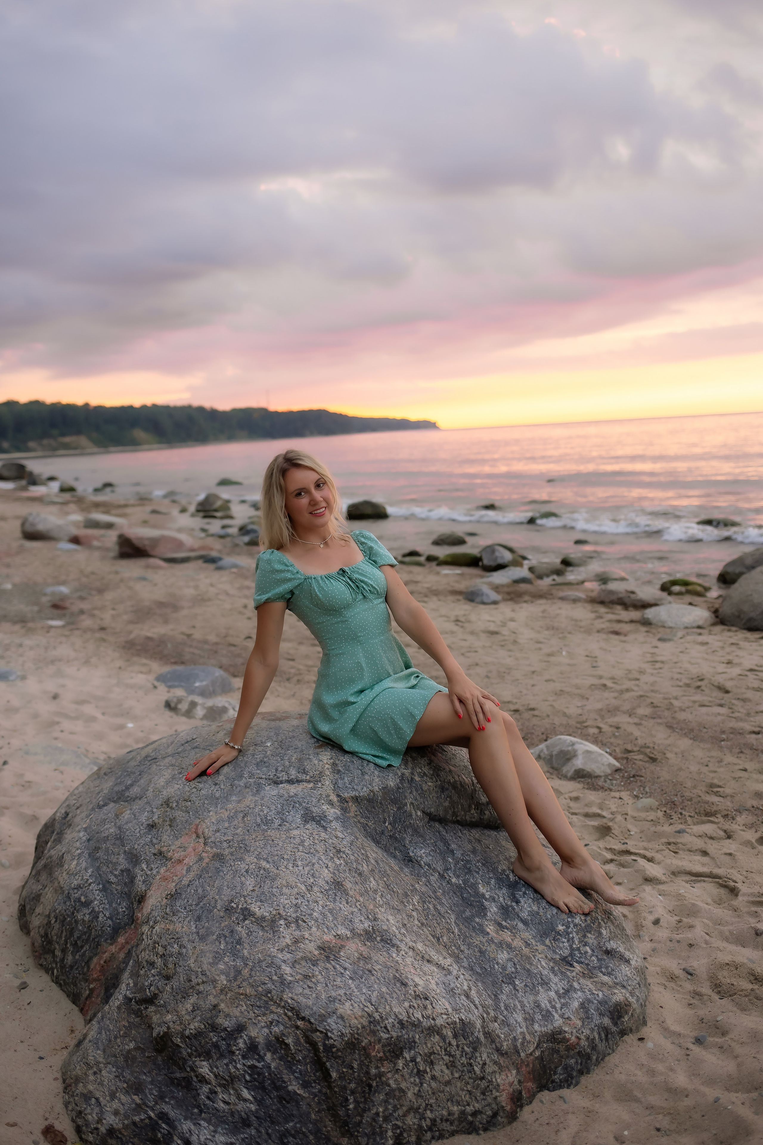 Есеня, Леня и Аня. Закат в Куликово. Фотограф в Калининграде Решетникова Алина