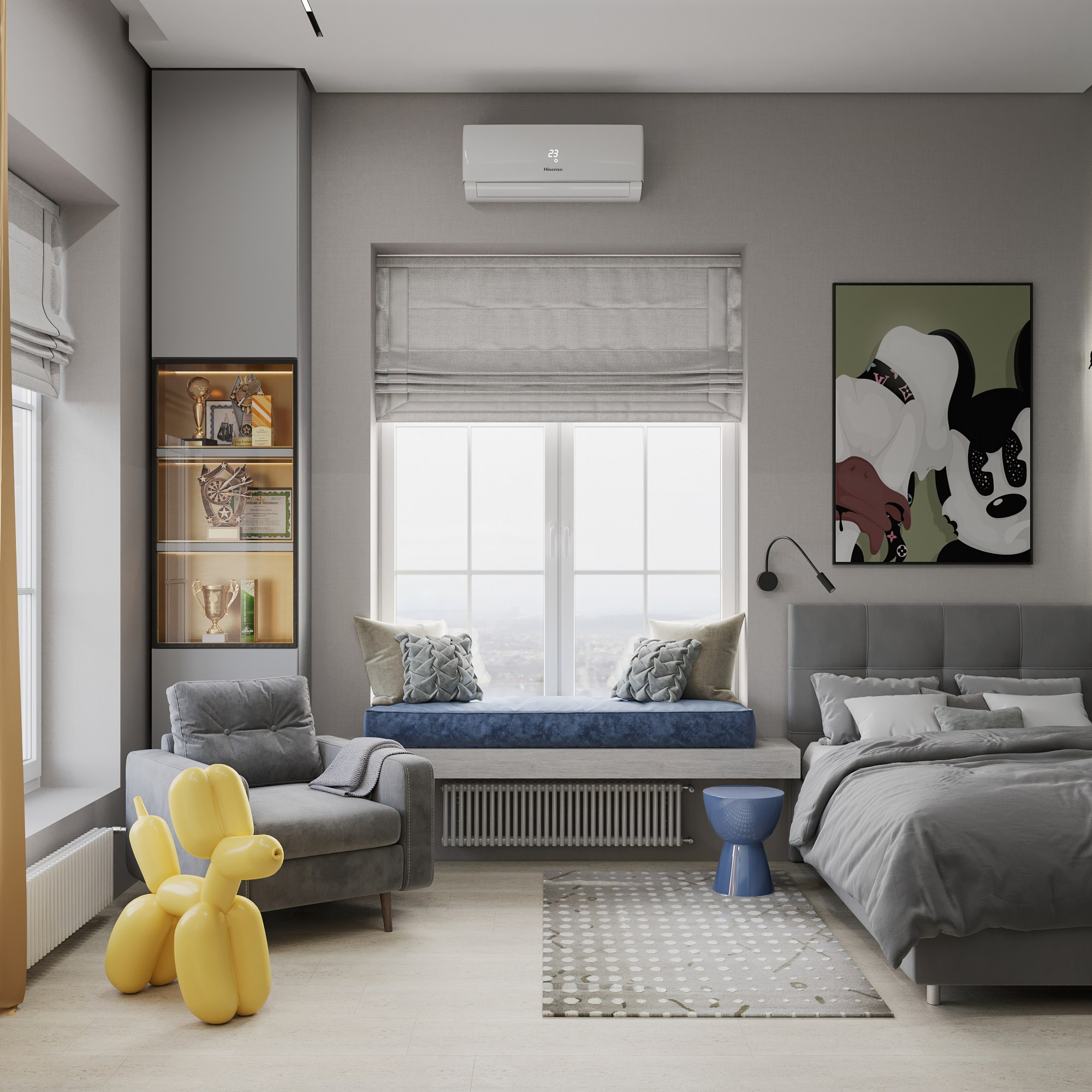 Второй этаж 2-х этажного дома. Интерьерный 3Д Визуализатор Маргарита Оберемко