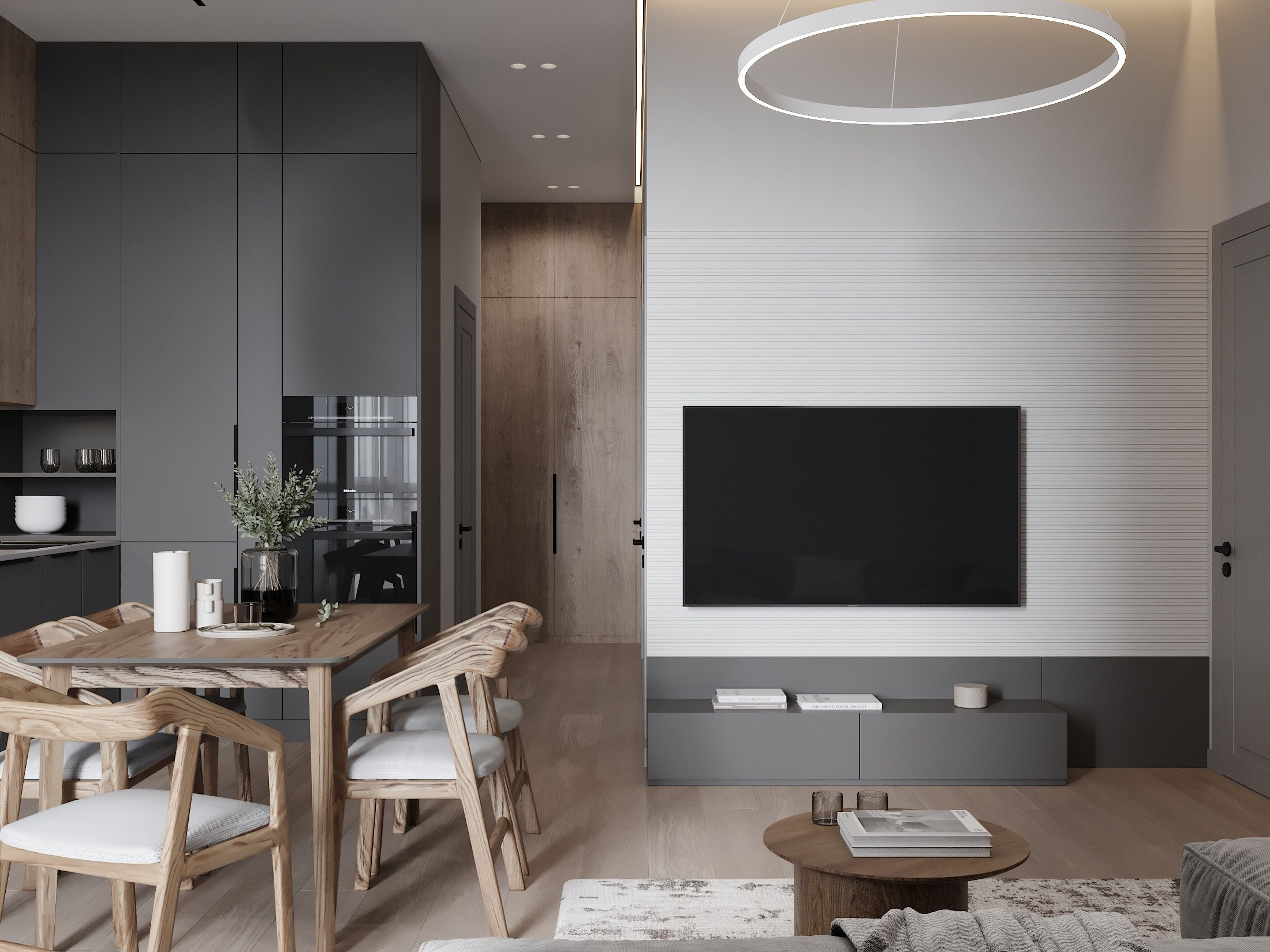 ЖК Лесной Квартал 81.7 кв.м. Дизайн интерьера, 3D-визуализация Владивосток