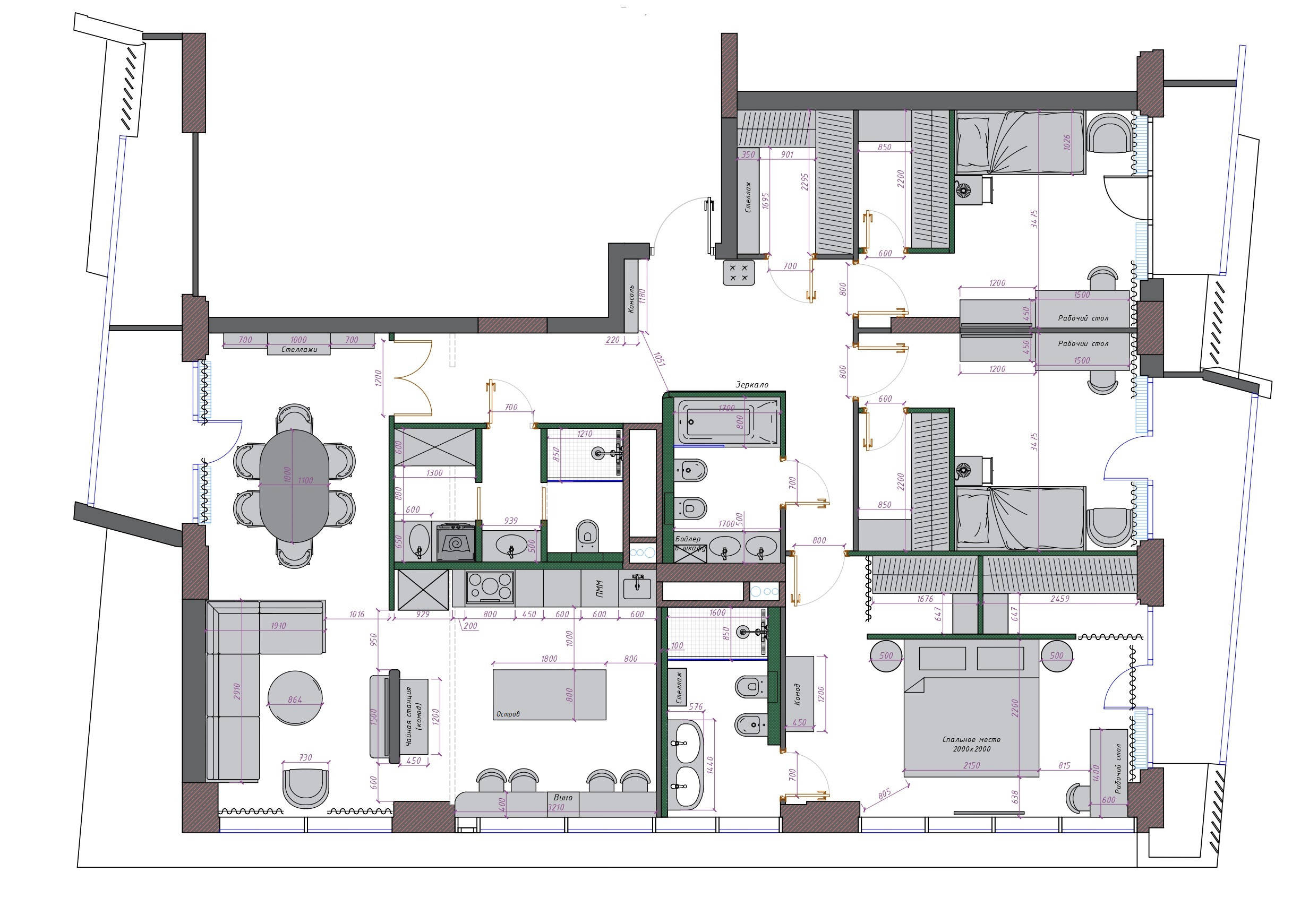 Планировочные решения. Дизайнер интерьеров Olala interior design