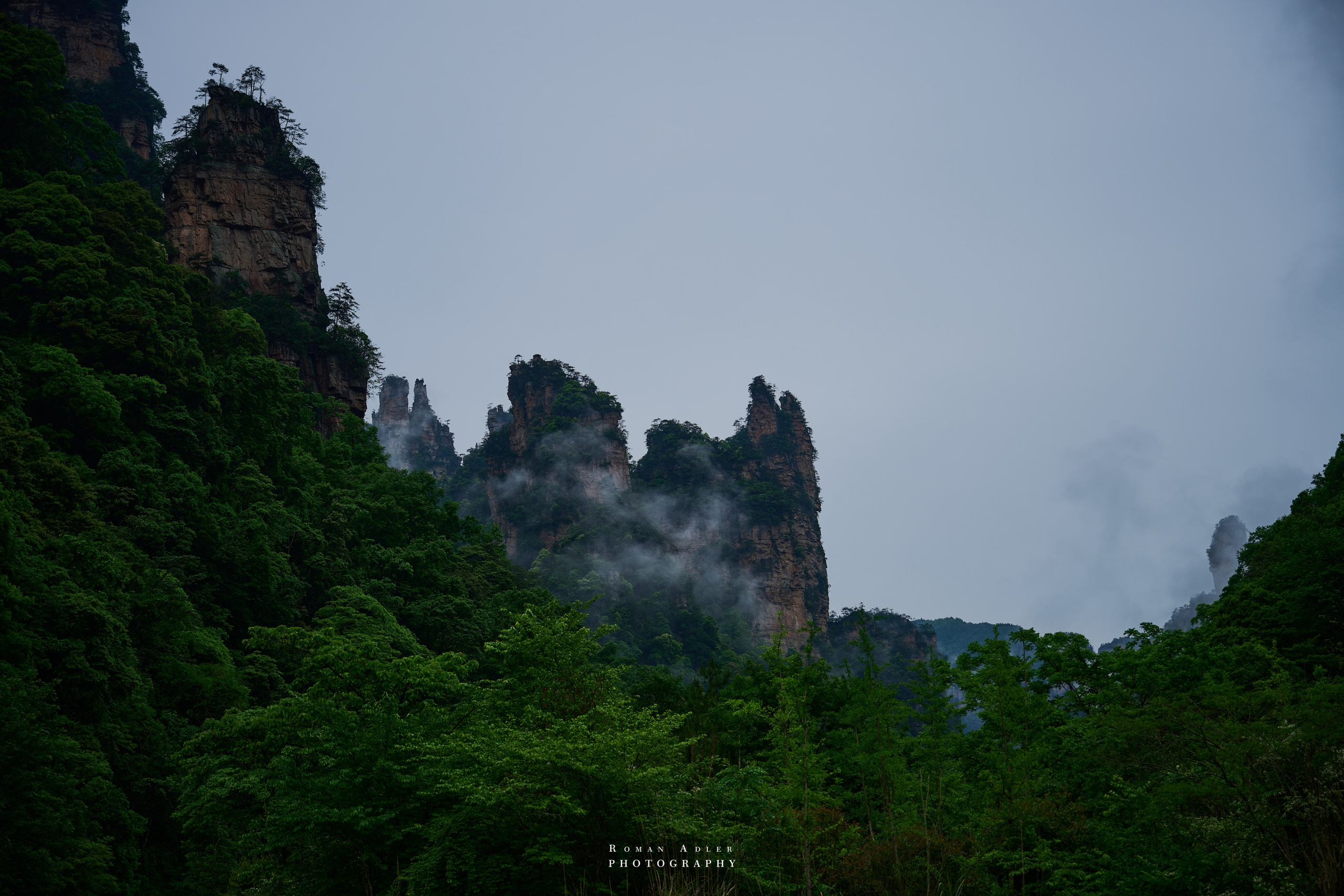 Zhangjiajie. Here, the sky seems to descend to the earth