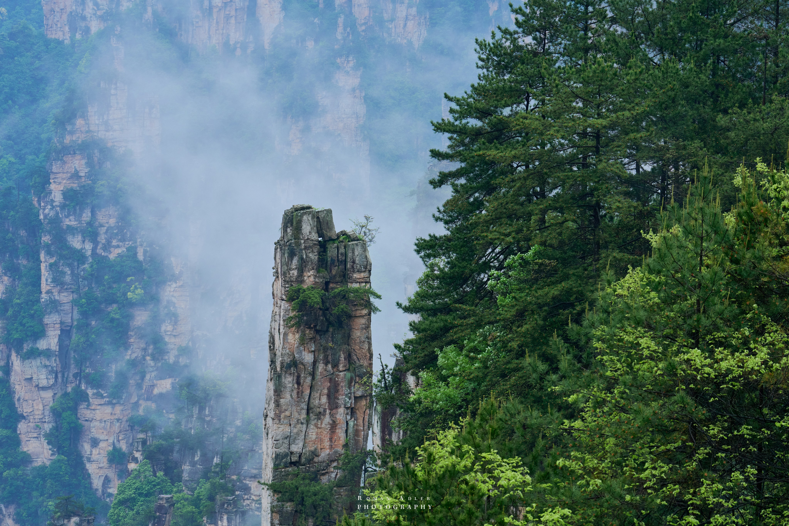 Zhangjiajie. Here, the sky seems to descend to the earth