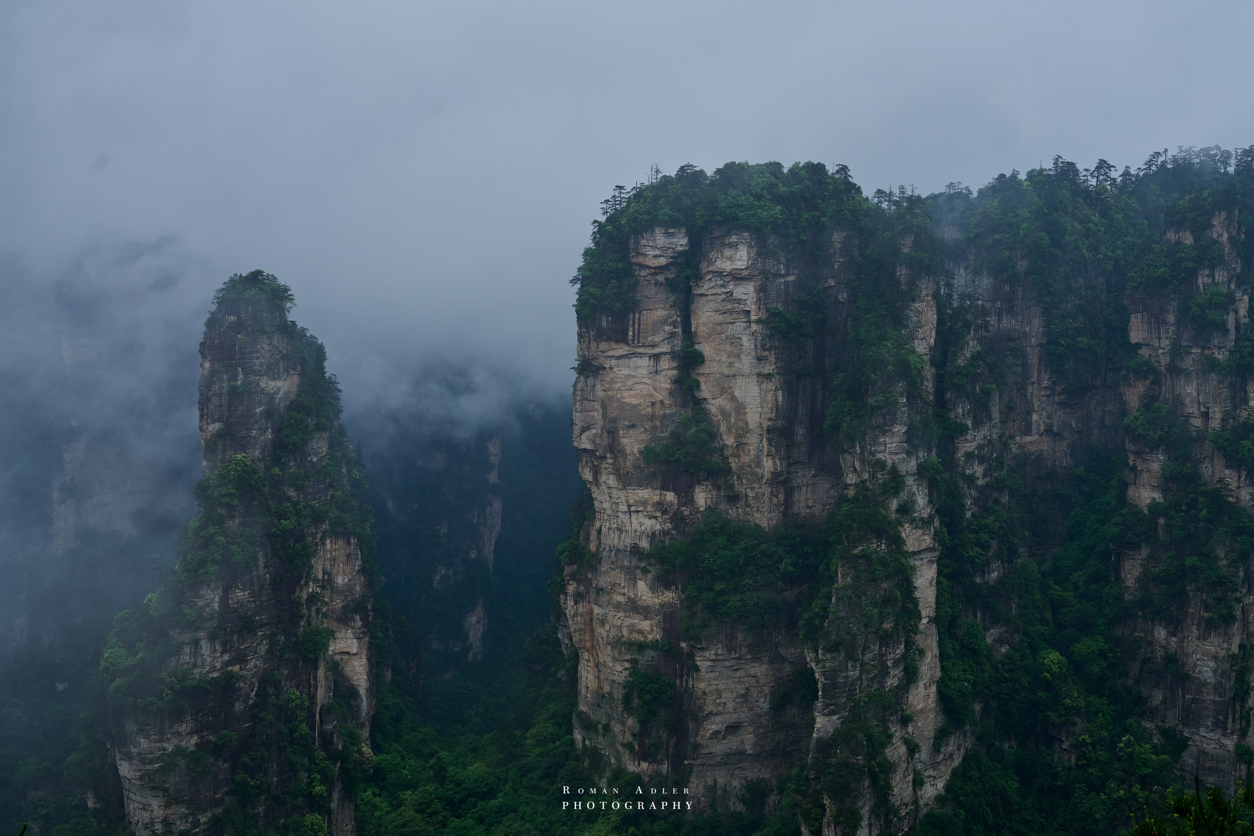 Zhangjiajie. Here, the sky seems to descend to the earth