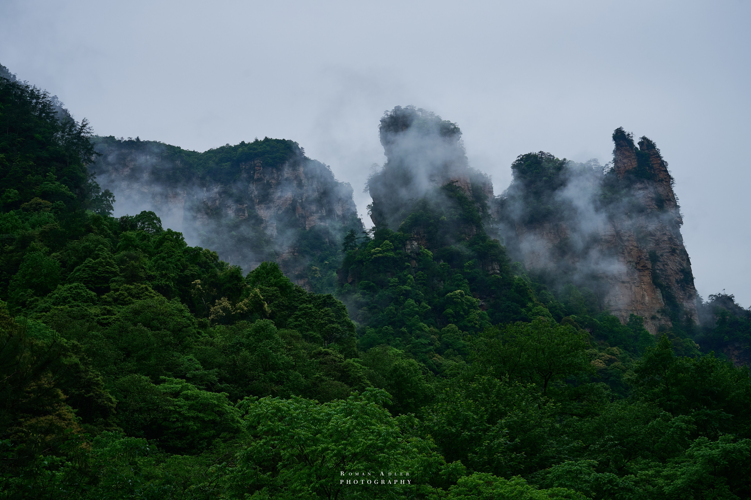Zhangjiajie. Here, the sky seems to descend to the earth