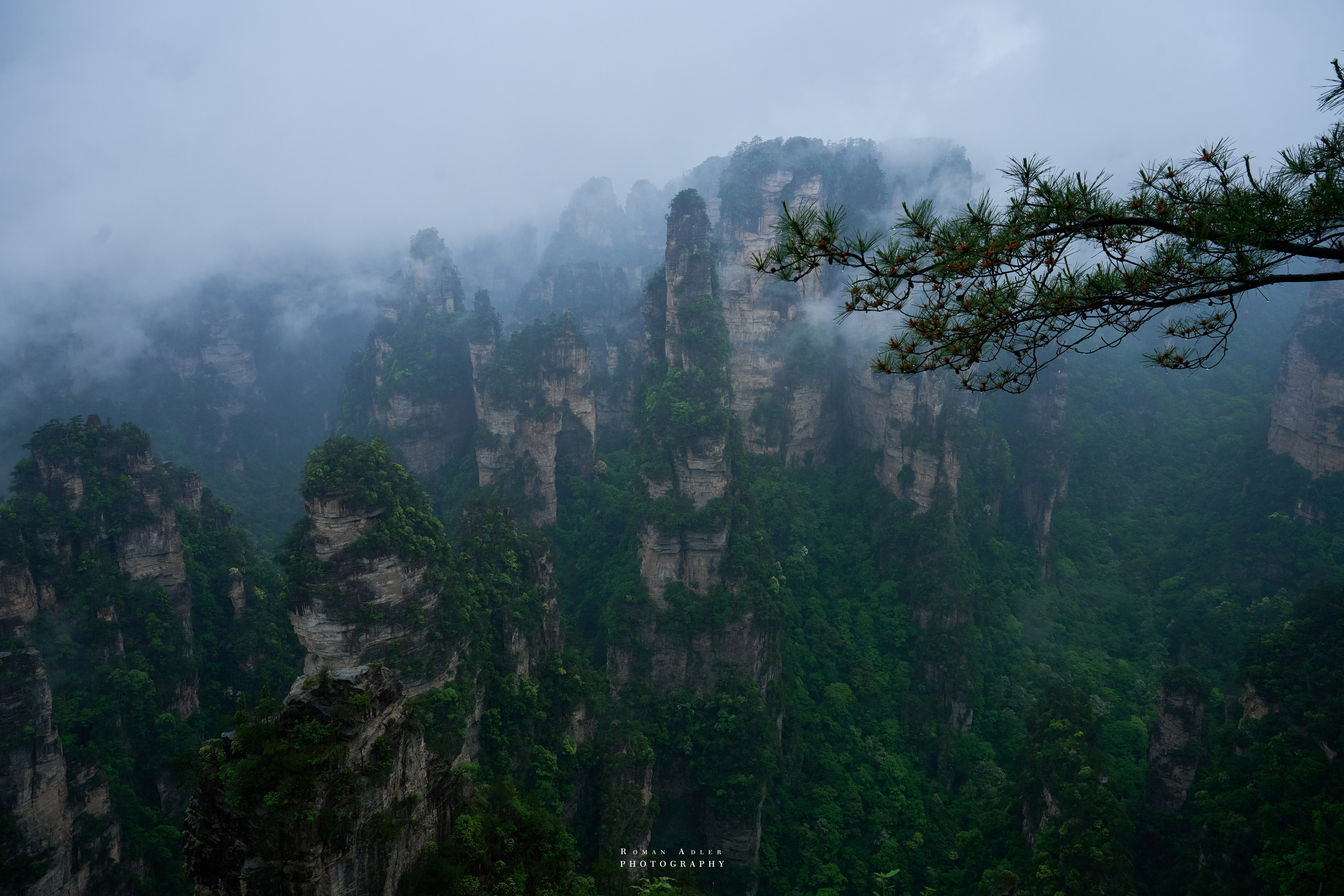 Zhangjiajie. Here, the sky seems to descend to the earth