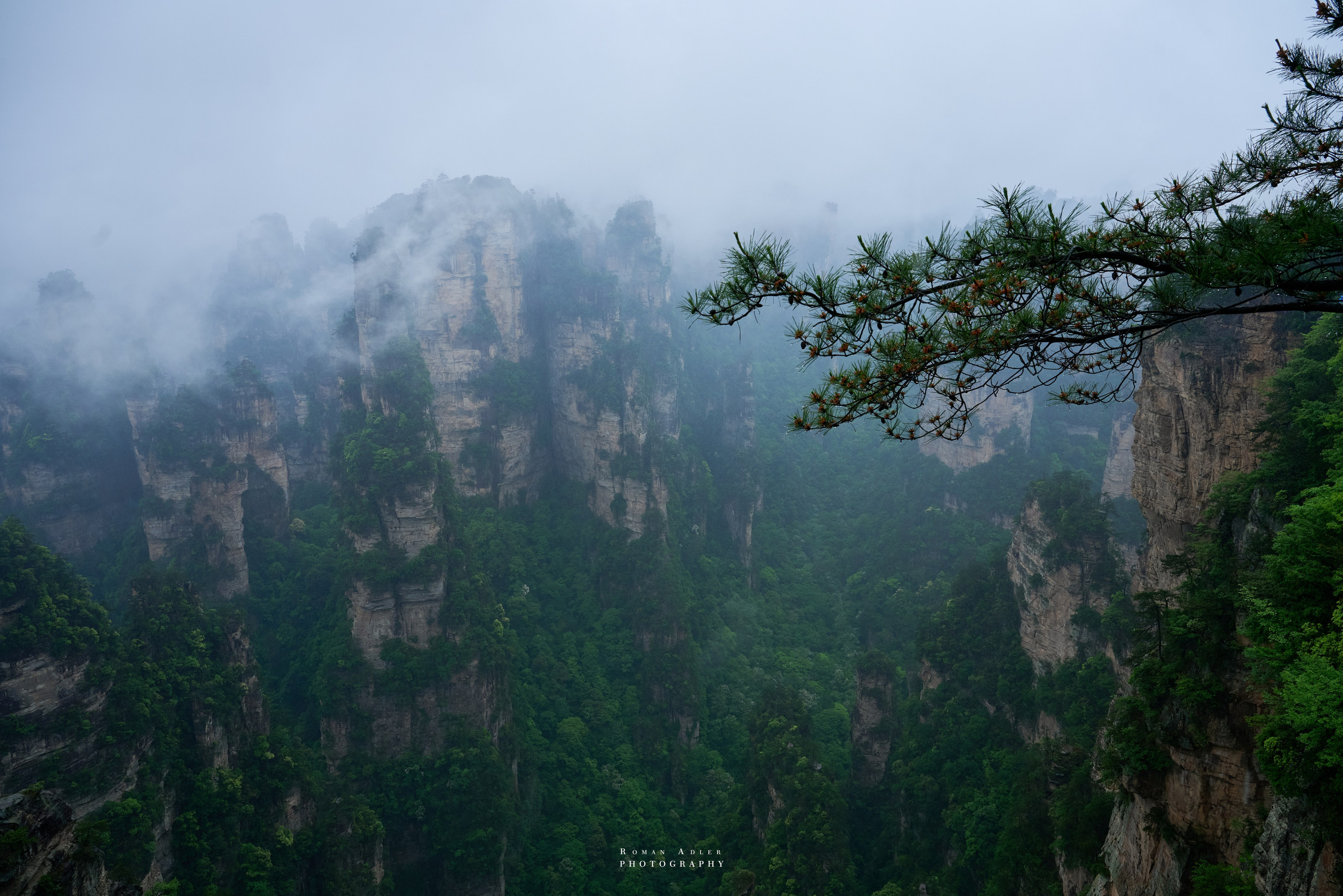 Zhangjiajie. Here, the sky seems to descend to the earth