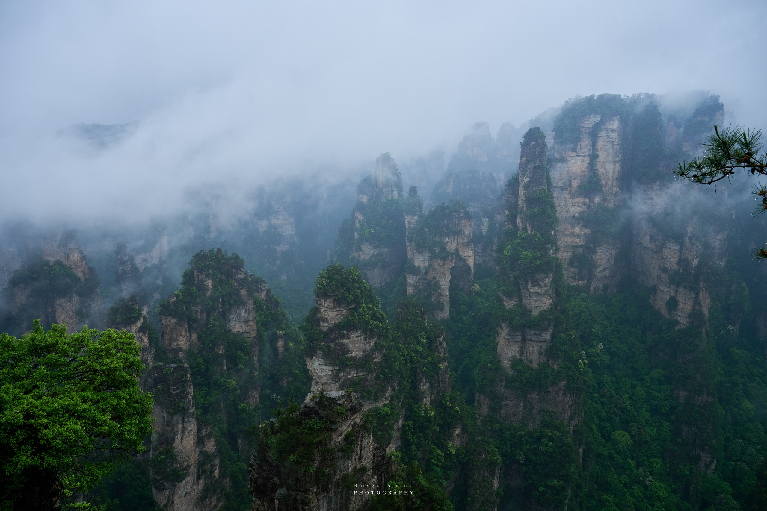 Zhangjiajie. Here, the sky seems to descend to the earth