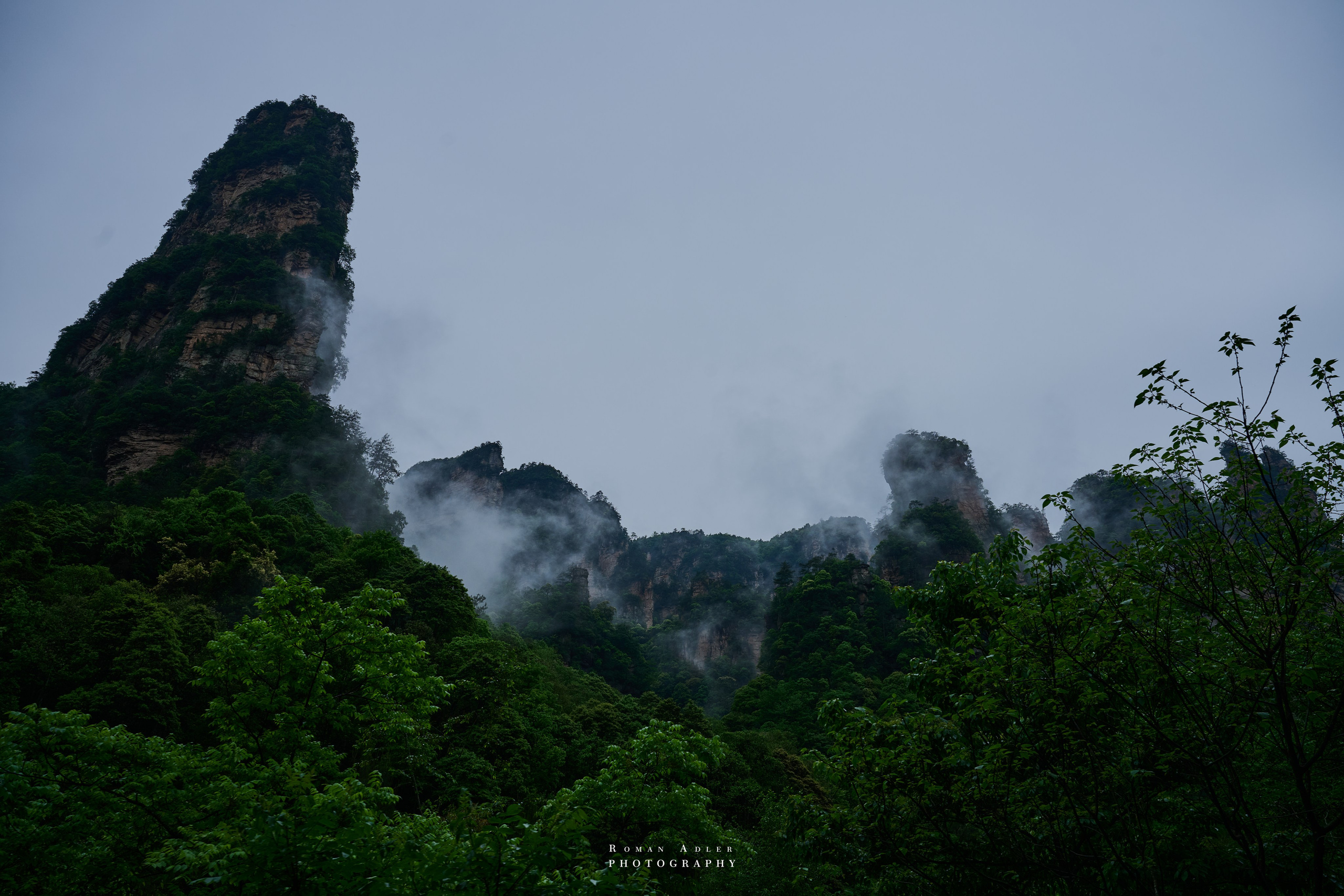 Zhangjiajie. Here, the sky seems to descend to the earth