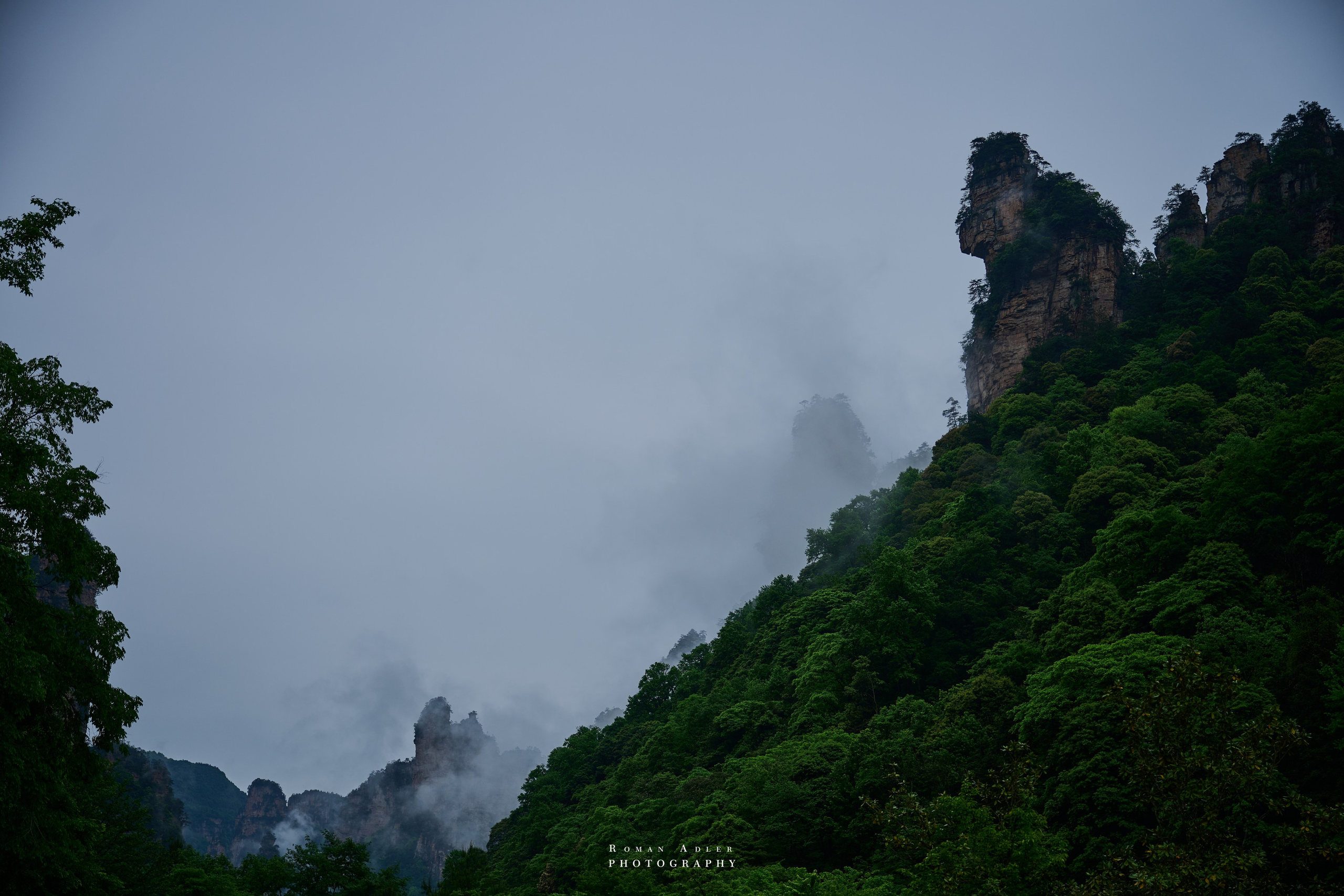 Zhangjiajie. Here, the sky seems to descend to the earth