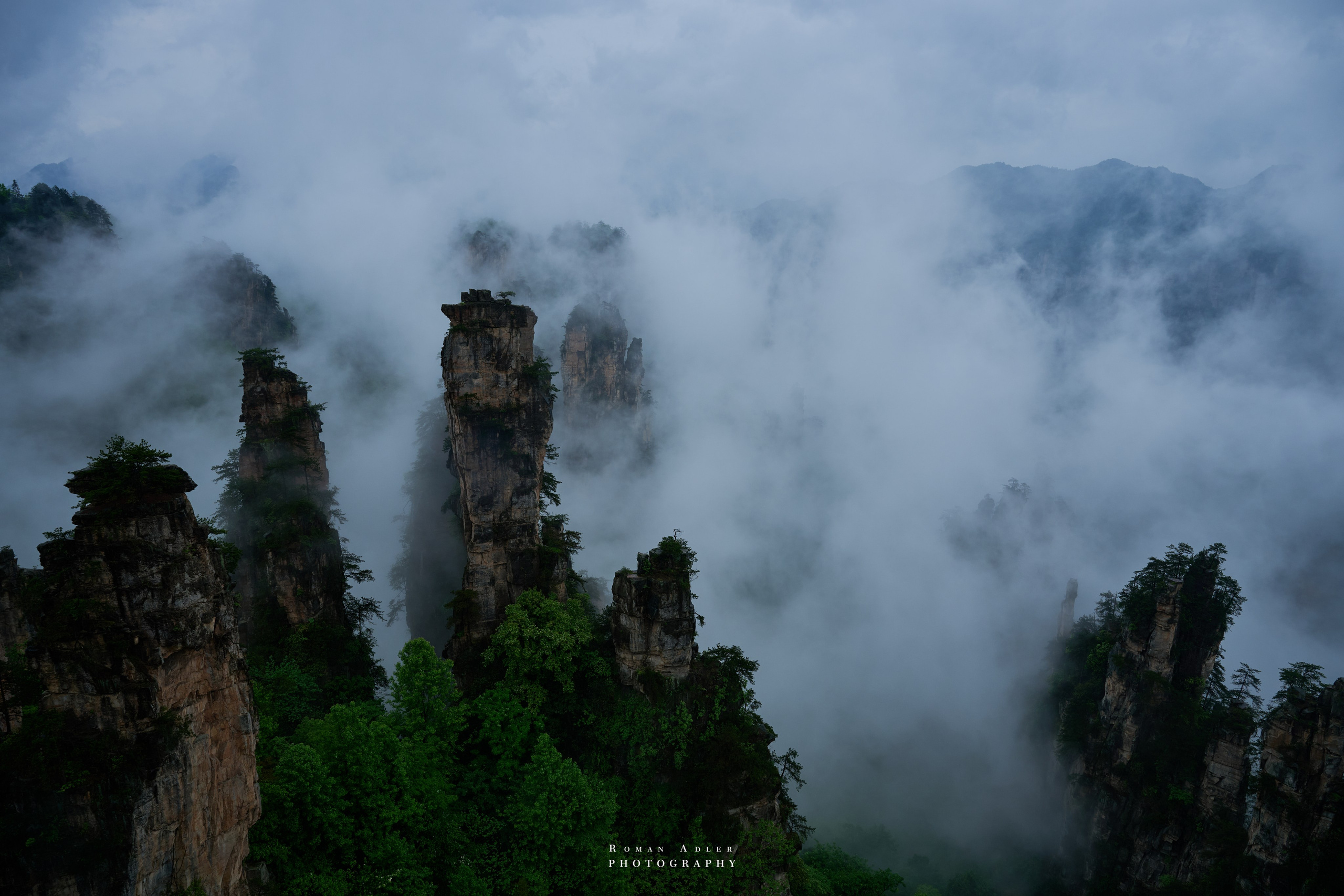 Zhangjiajie. Here, the sky seems to descend to the earth