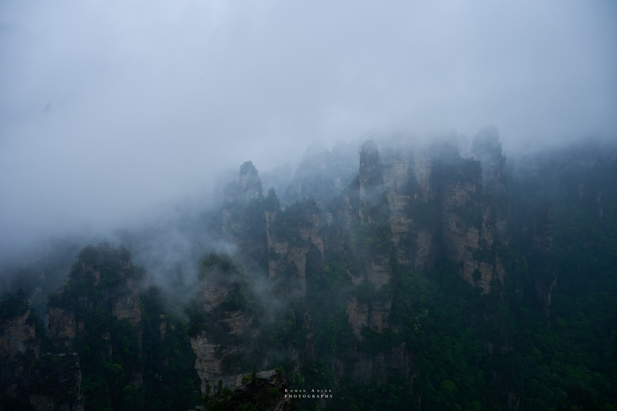 Zhangjiajie. Here, the sky seems to descend to the earth