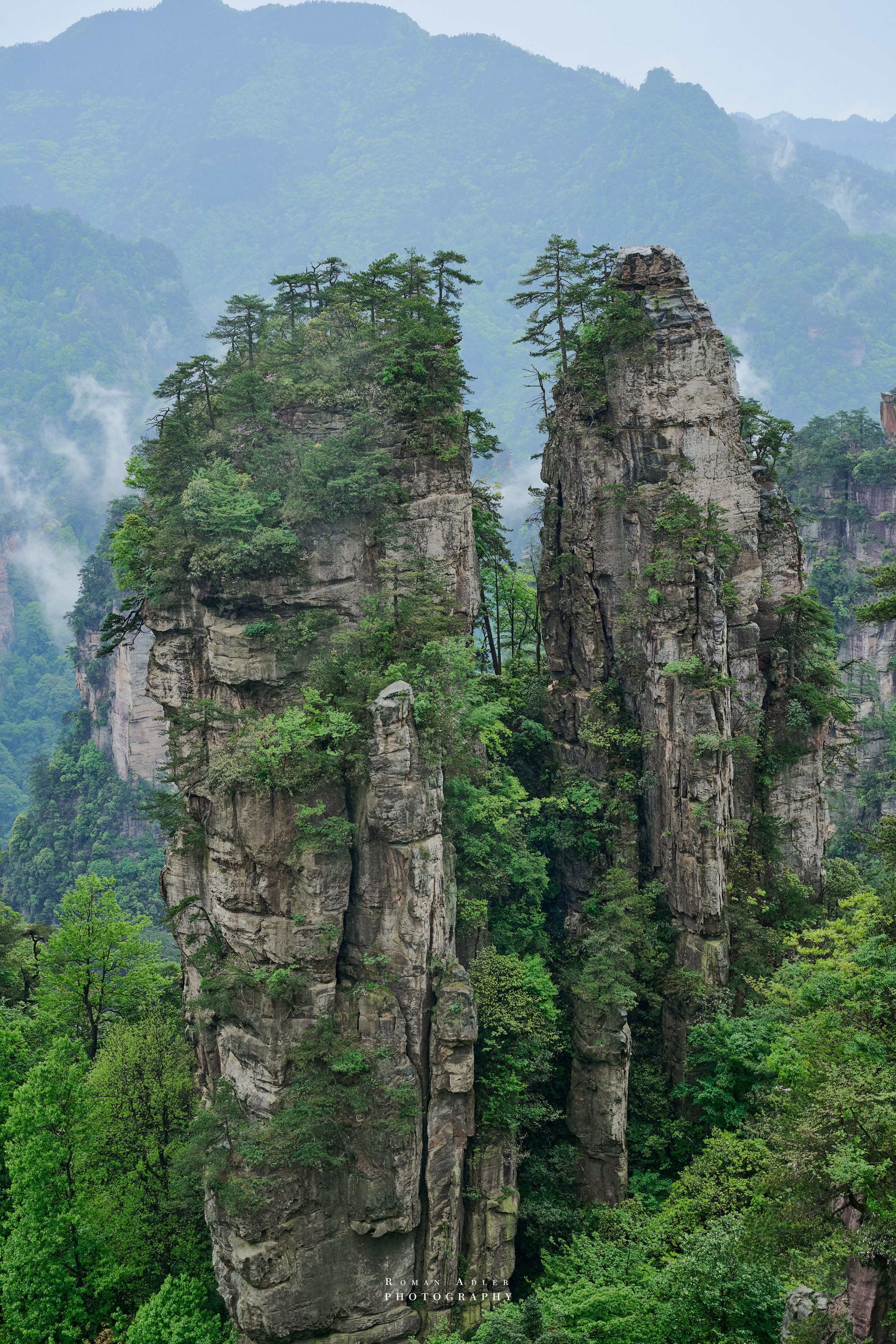 Zhangjiajie. Here, the sky seems to descend to the earth