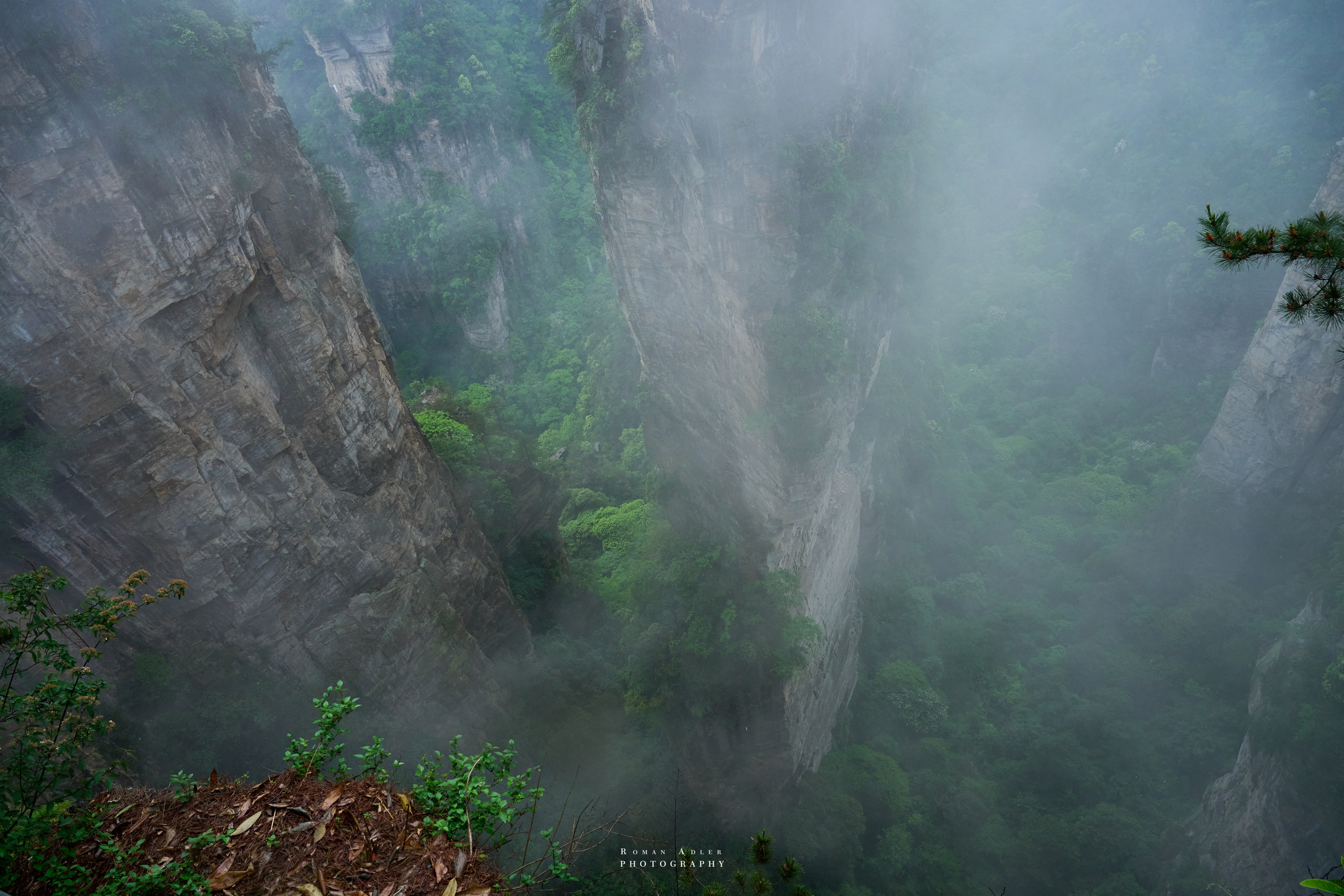 Zhangjiajie. Here, the sky seems to descend to the earth
