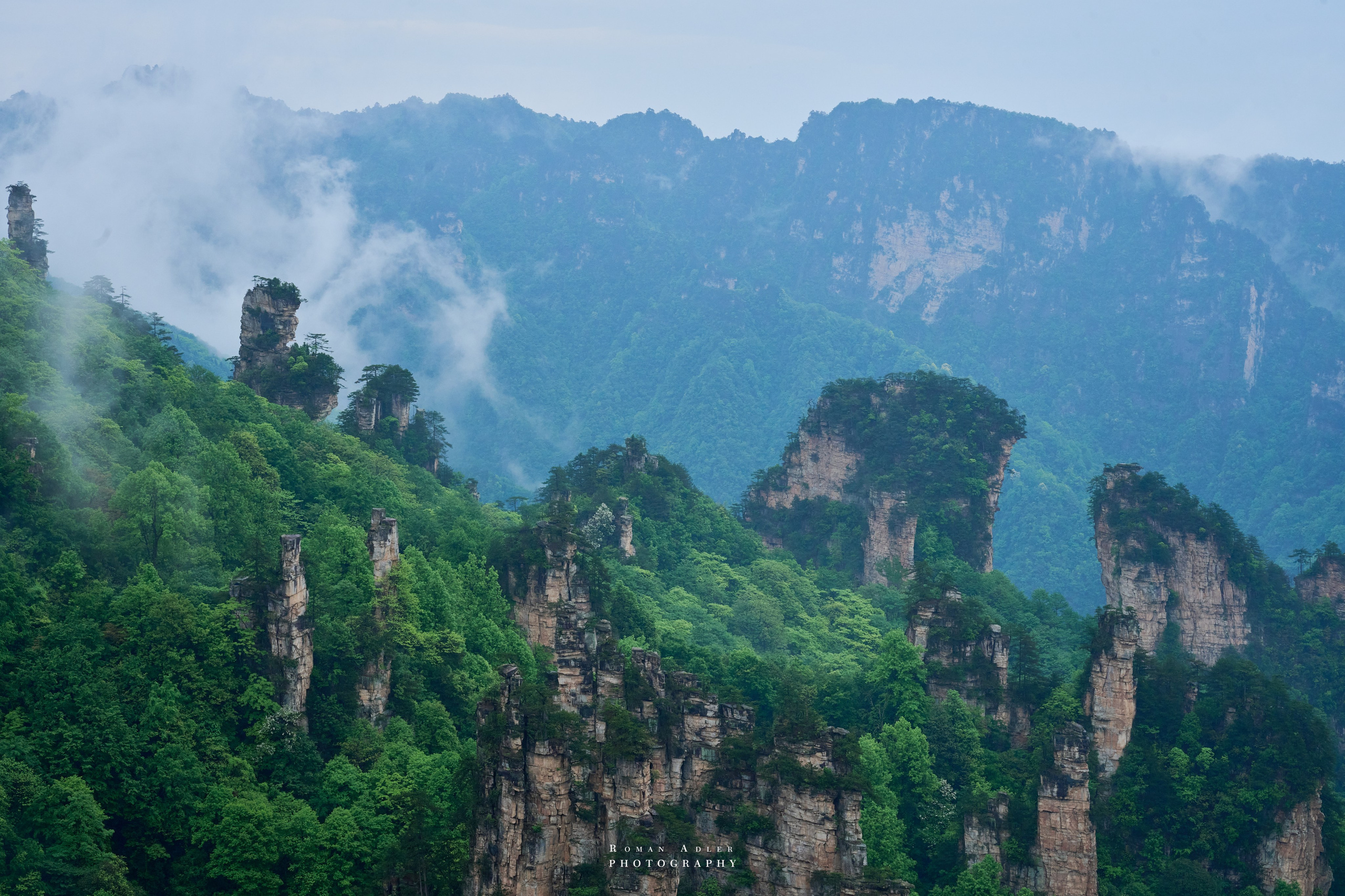 Zhangjiajie. Here, the sky seems to descend to the earth