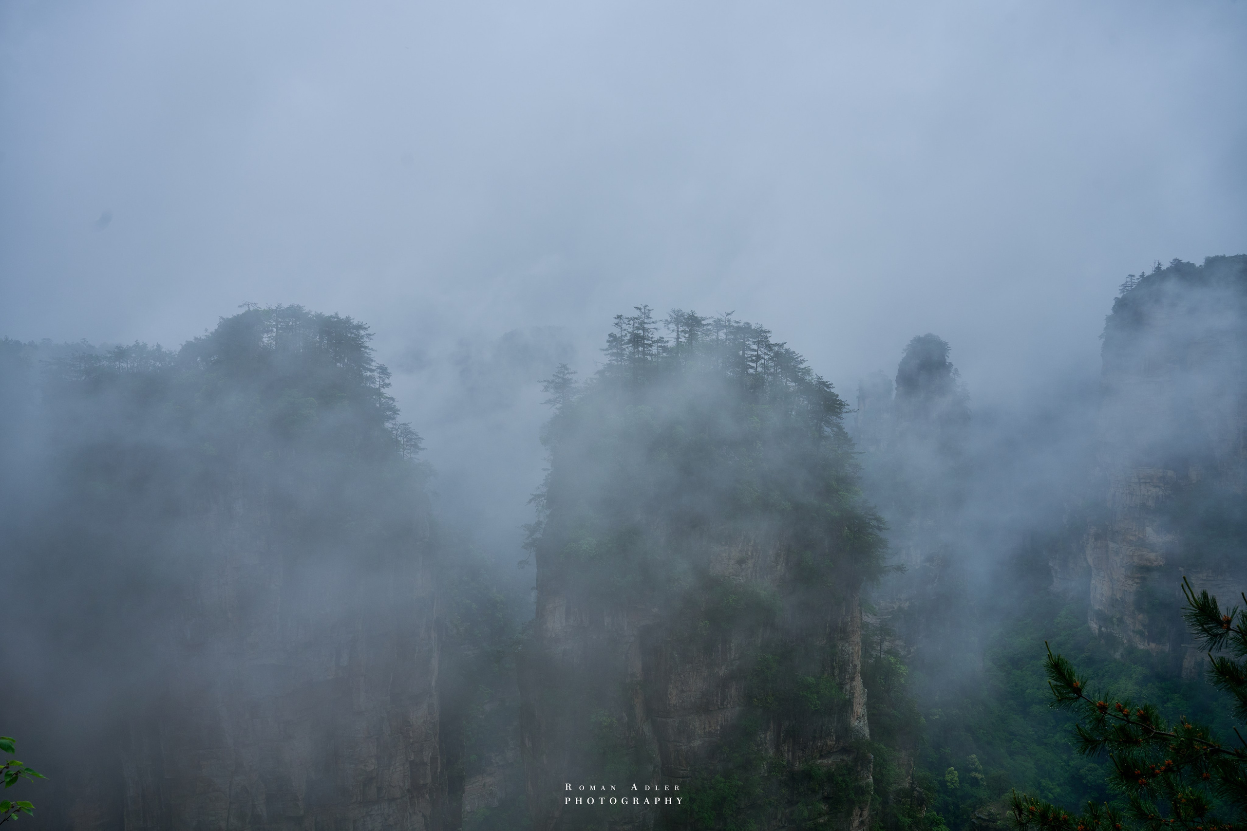 Zhangjiajie. Here, the sky seems to descend to the earth
