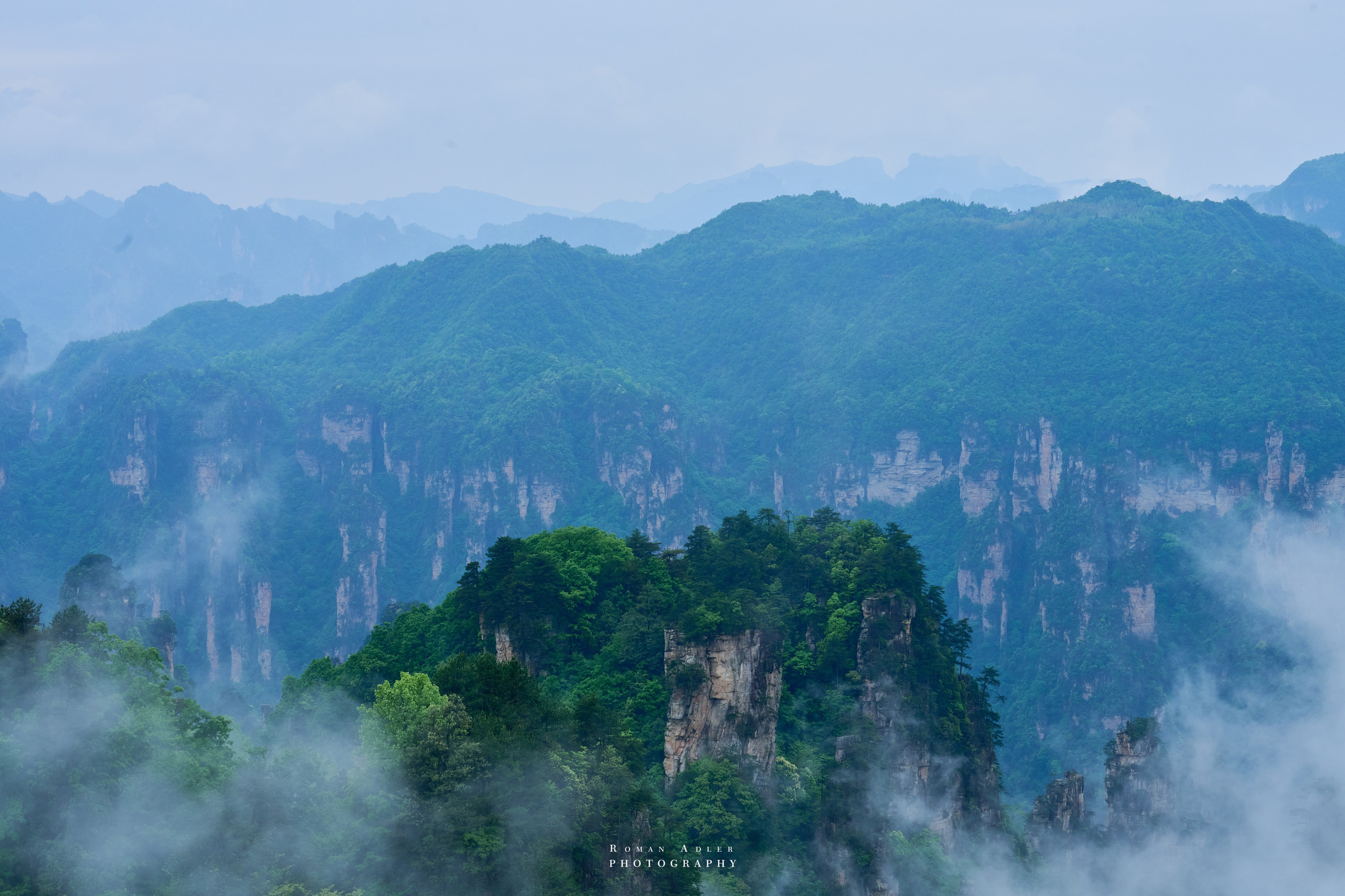 Zhangjiajie. Here, the sky seems to descend to the earth