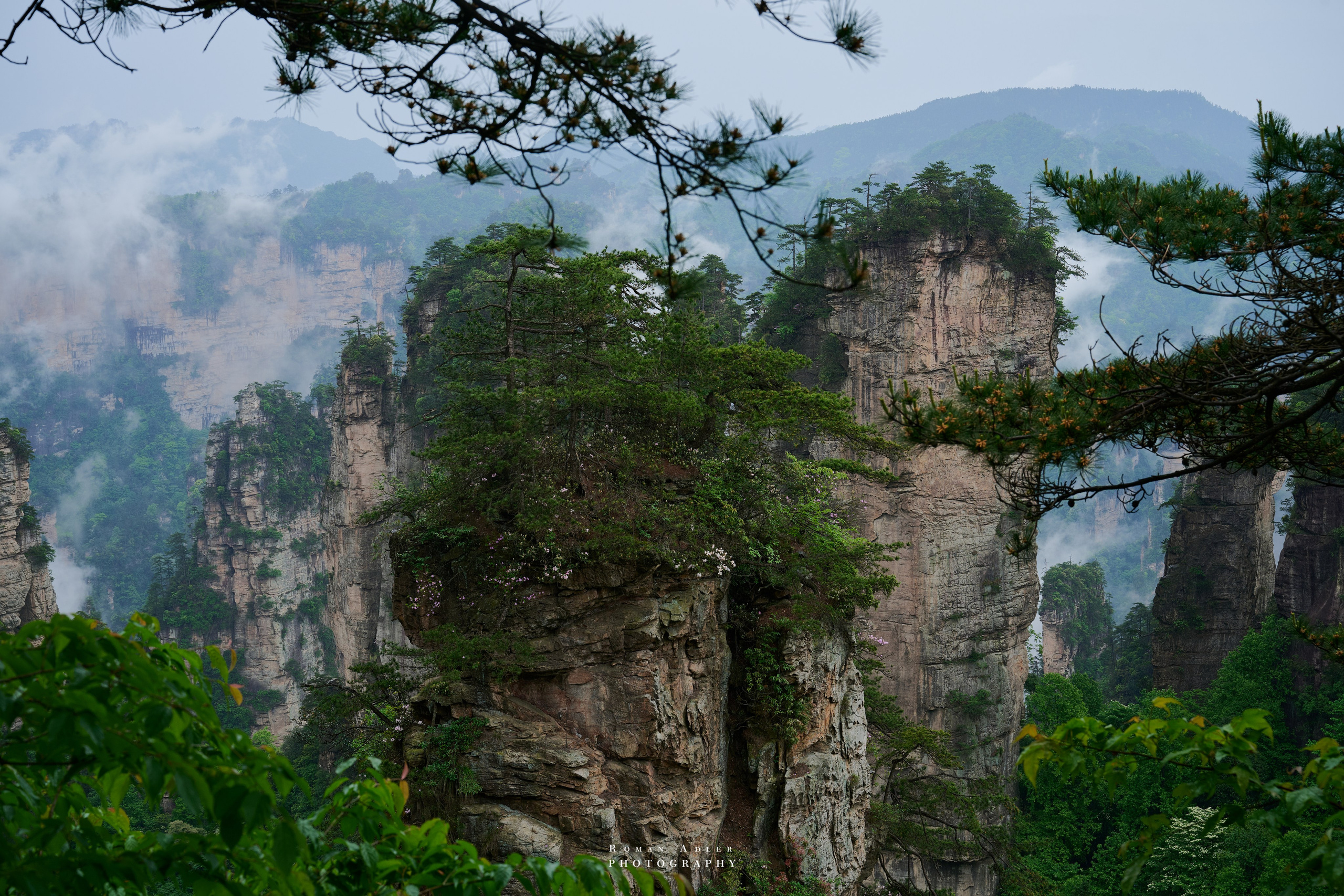 Zhangjiajie. Here, the sky seems to descend to the earth